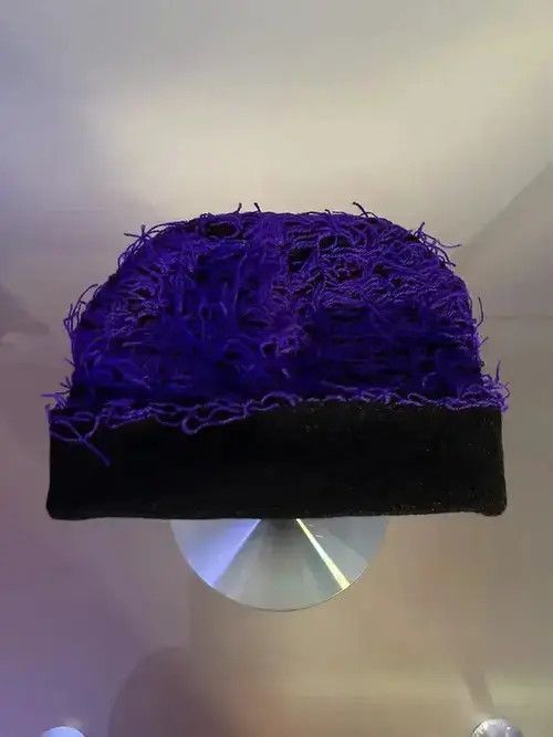 Other Distressed Knitted Beanie (purple) Size ONE SIZE - 1 Thumbnail