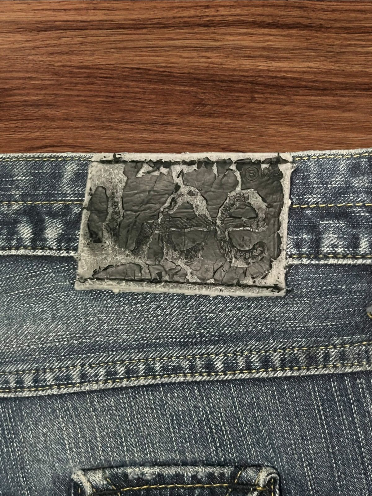 Number (N)ine ⚡️Flare⚡️Vintage Lee Riders Double Button Blue Frayed Leg Jean Size US 34 / EU 50 - 9 Thumbnail