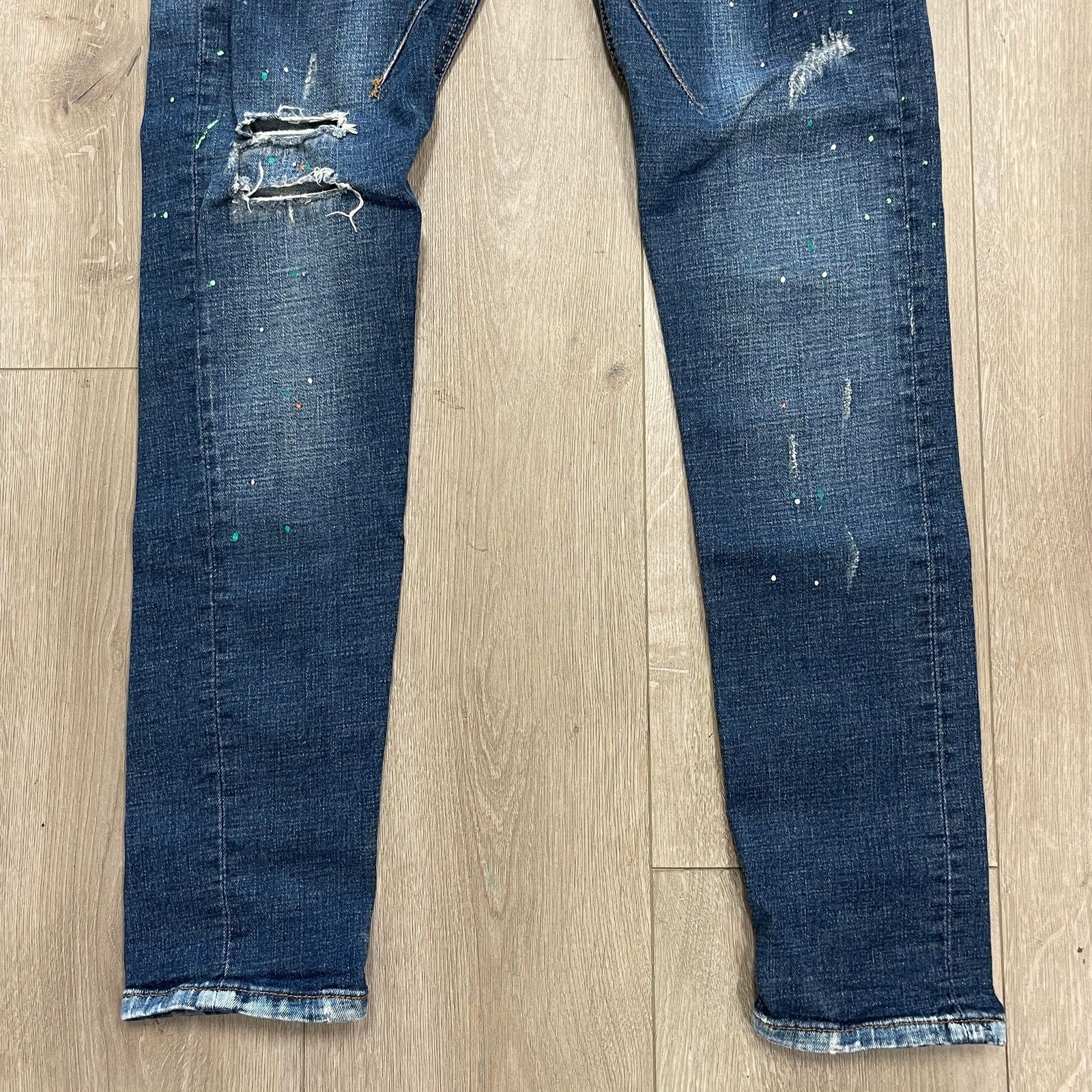 Zara Zara men's slim-fit distressed blue denim jeans size 31 Size US 31 - 3 Thumbnail
