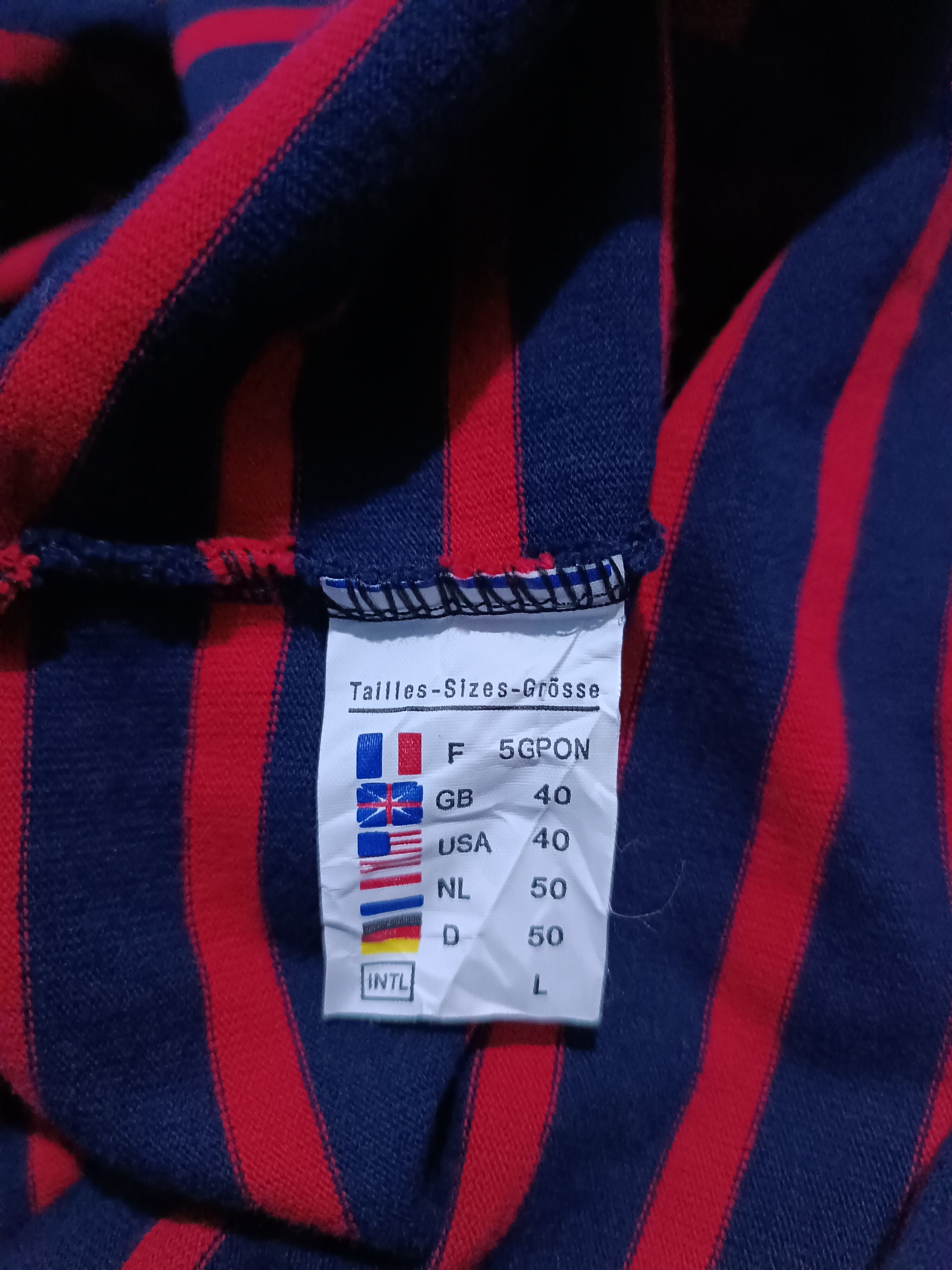 Saint James Saint James Red Blue Stripe T-shirt Nirvana Style Size US L / EU 52-54 / 3 - 5 Thumbnail