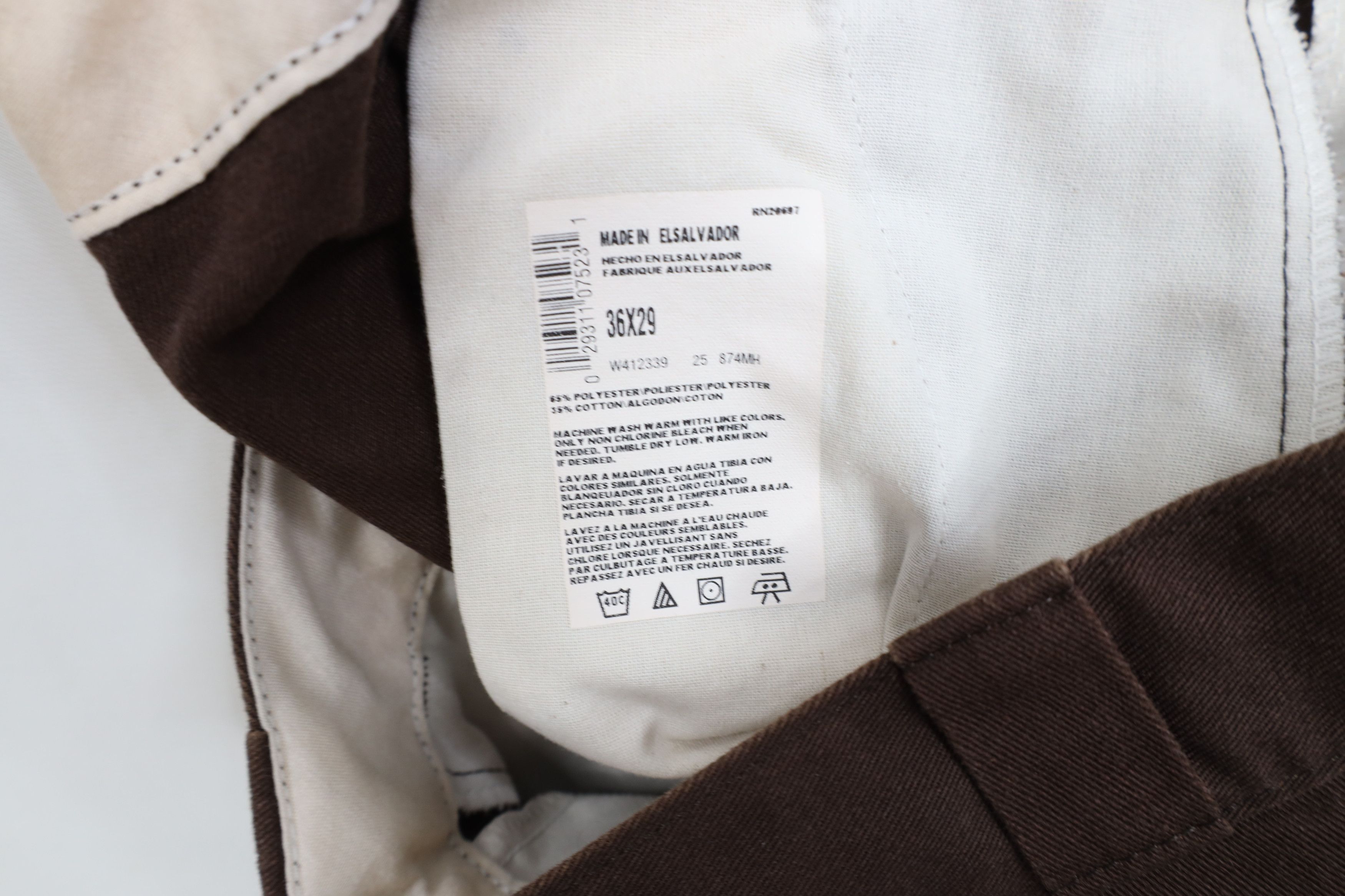 Dickies × Vintage Vintage 90s Y2K Dickies Workwear Wide Leg Pants Brown Size US 36 / EU 52 - 7 Thumbnail