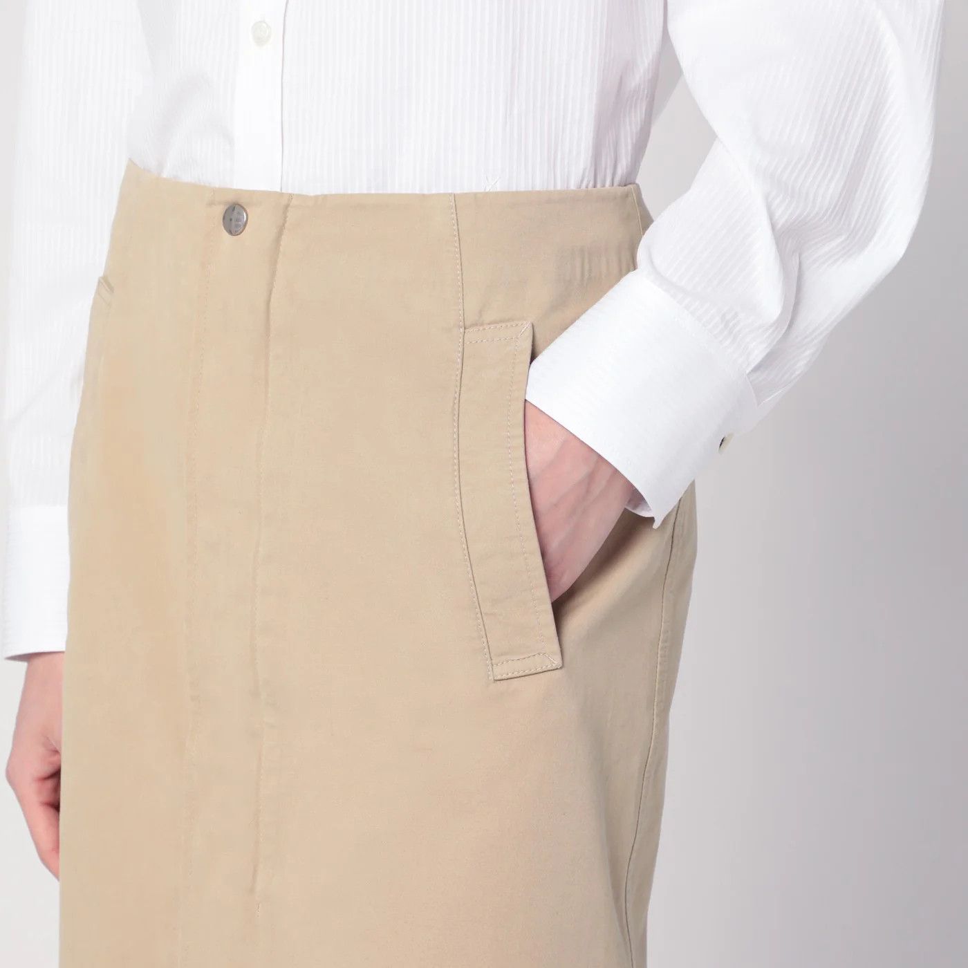 Burberry o1d2blof0426 Cotton Skirt in Beige Size 27" / US 4 / IT 40 - 5 Thumbnail
