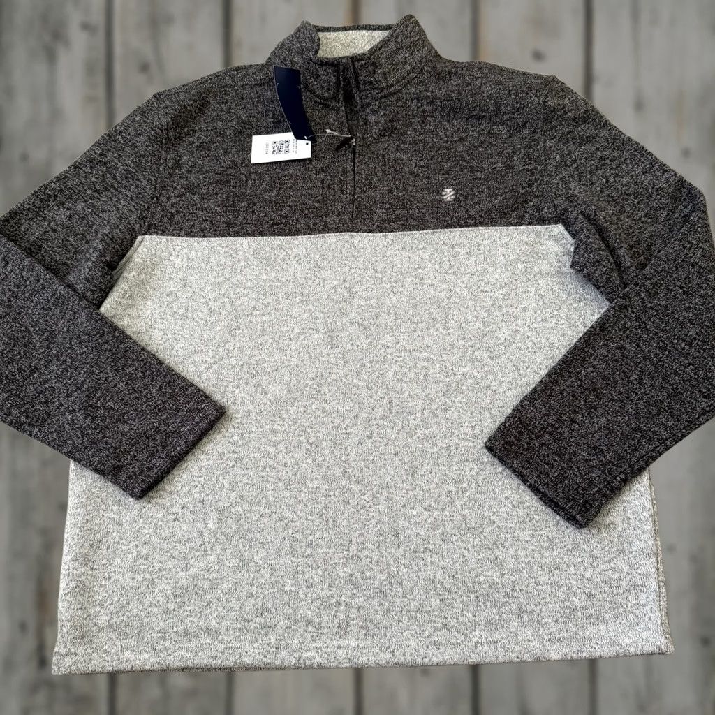 Izod IZOD Sweater 1/4 Zip Mens XL Gray Long Sleeve Knit Polyester Thermal Tech Size US XL / EU 56 / 4 - 1 Thumbnail