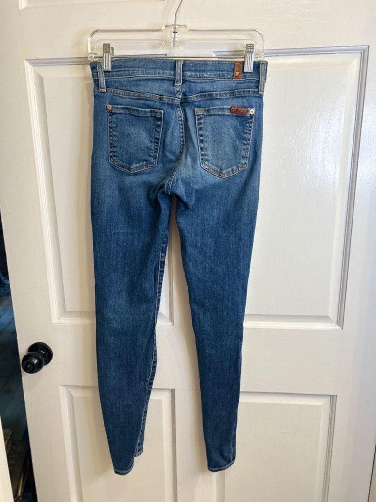 7 For All Mankind Women's 7 For All Mankind The Skinny Jeans - Size 26 Blue Size 26" / US 2 / IT 38 - 3 Thumbnail