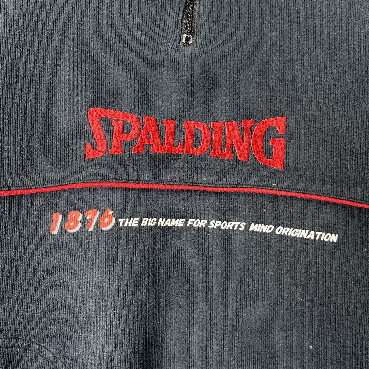 Spalding Spalding Half Zip Sweatshirt Black Red Size M Vintage Size US M / EU 48-50 / 2 - 3 Thumbnail