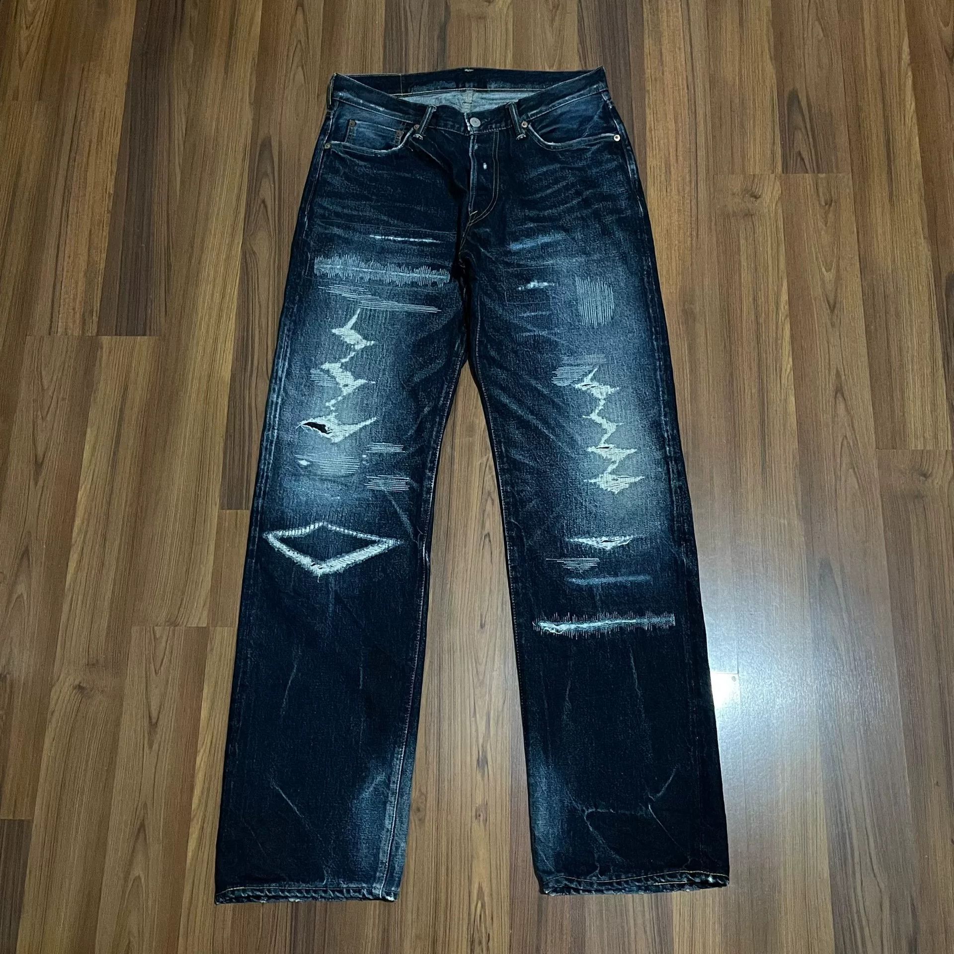 Bare Knuckles KNUCKLE Japan-made Washed Patched Jeans Size US 26 / EU 42 - 1 Thumbnail