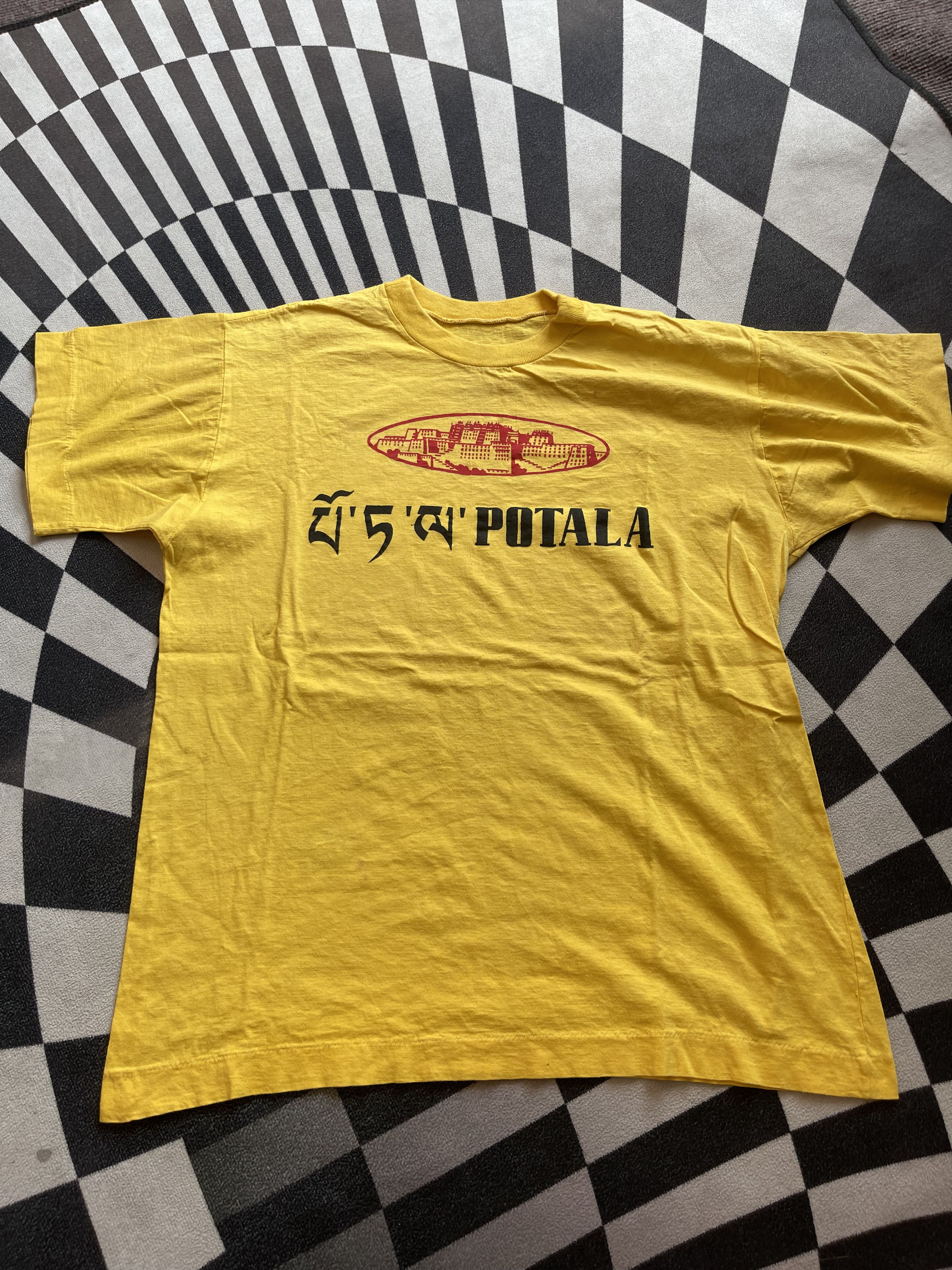 Vintage Lhasa Tibet Potala Palace Travel Souvenir Tee Yellow Vintage Size US M / EU 48-50 / 2 - 2 Thumbnail