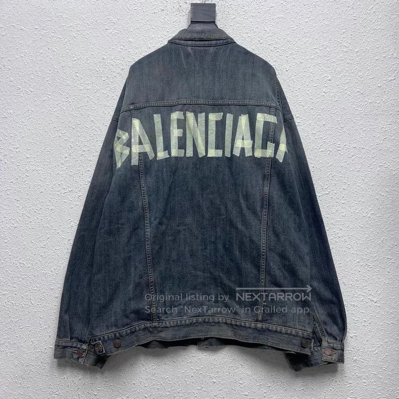 Balenciaga Balenciaga Masking Tape Elastic Bandage Blue Denim Jacket Size US M / EU 48-50 / 2 - 1 Thumbnail