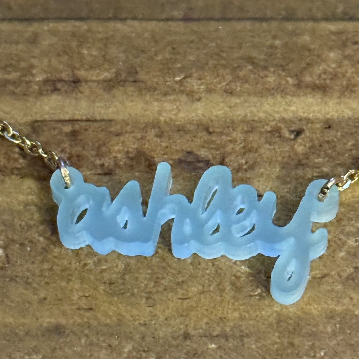 Other BaubleBar gold tone Ashley acrylic name plate necklace Size ONE SIZE - 3 Thumbnail