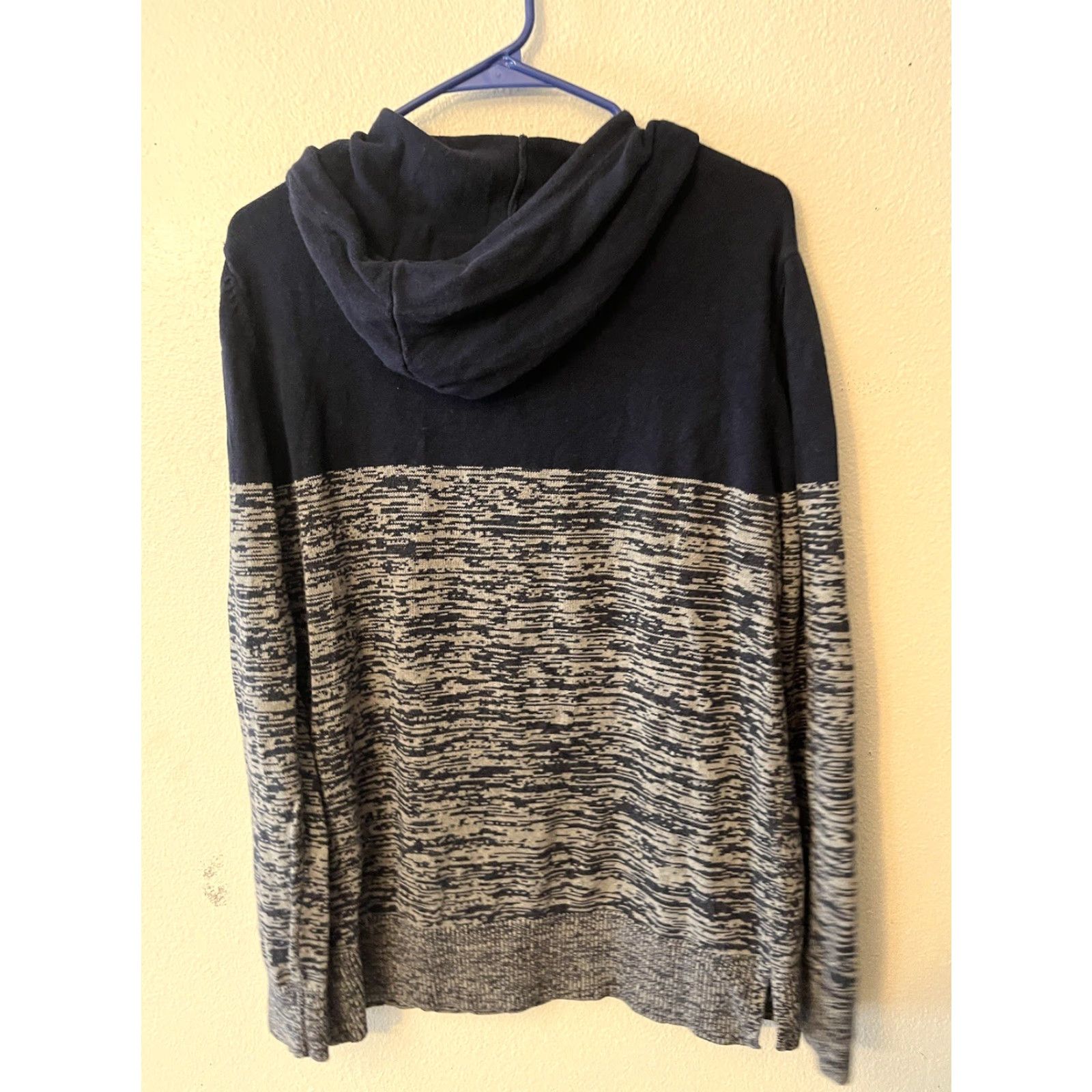 Express Express Hoodie Mens Medium Blue Gray Colorblock Long Sleeve Pullover Size M / US 6-8 / IT 42-44 - 3 Thumbnail
