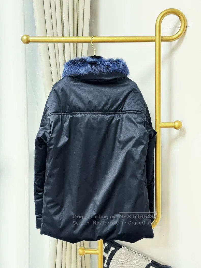 Chanel Chanel 23N dark blue colour-blocked fur collar long down c Size XS / US 0-2 / IT 36-38 - 5 Thumbnail