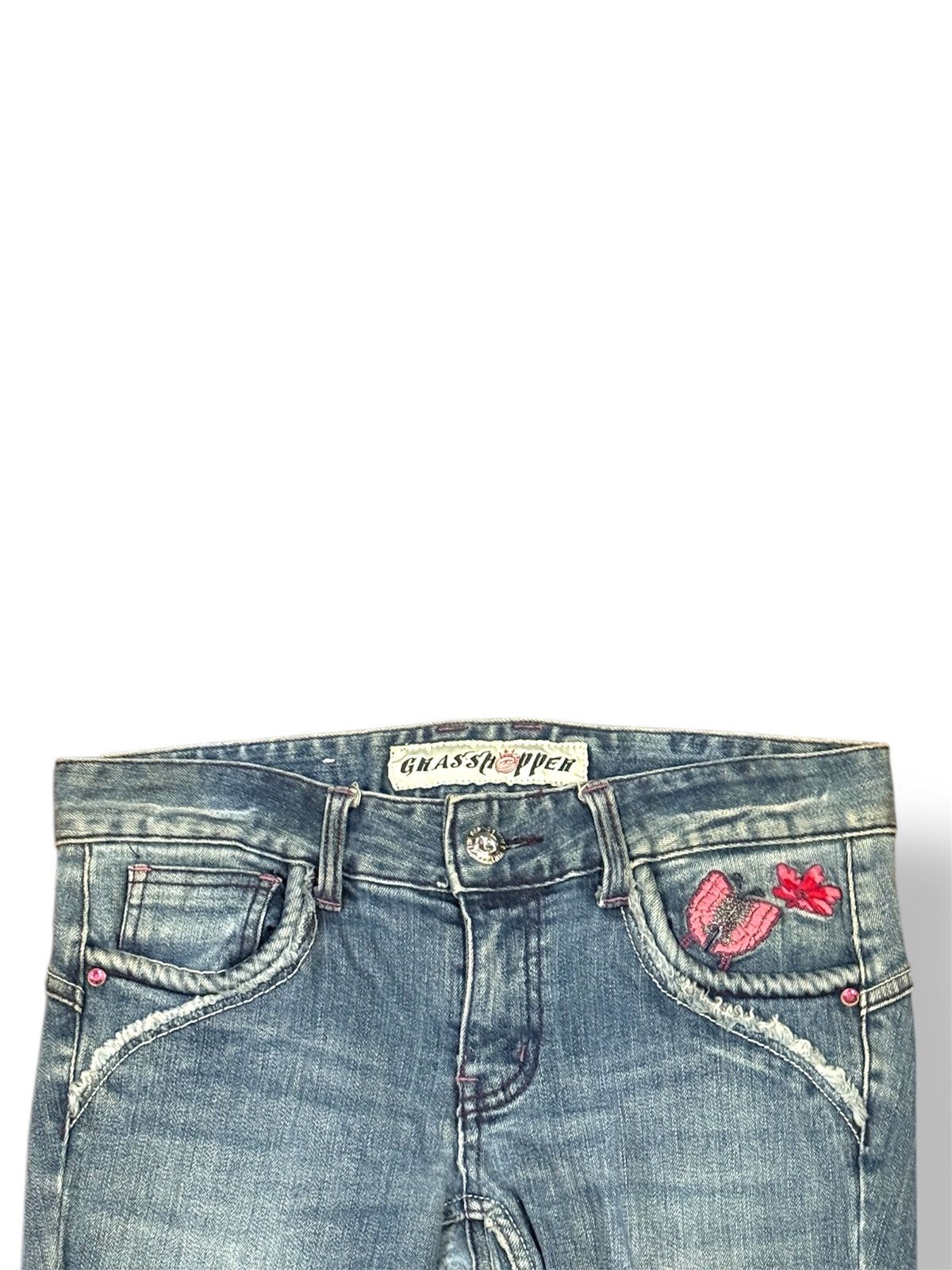 Ed Hardy Ed Hardy Inspired - Pink Butterfly Embroidery Bootcut Jean Size 27" / US 4 / IT 40 - 3 Thumbnail