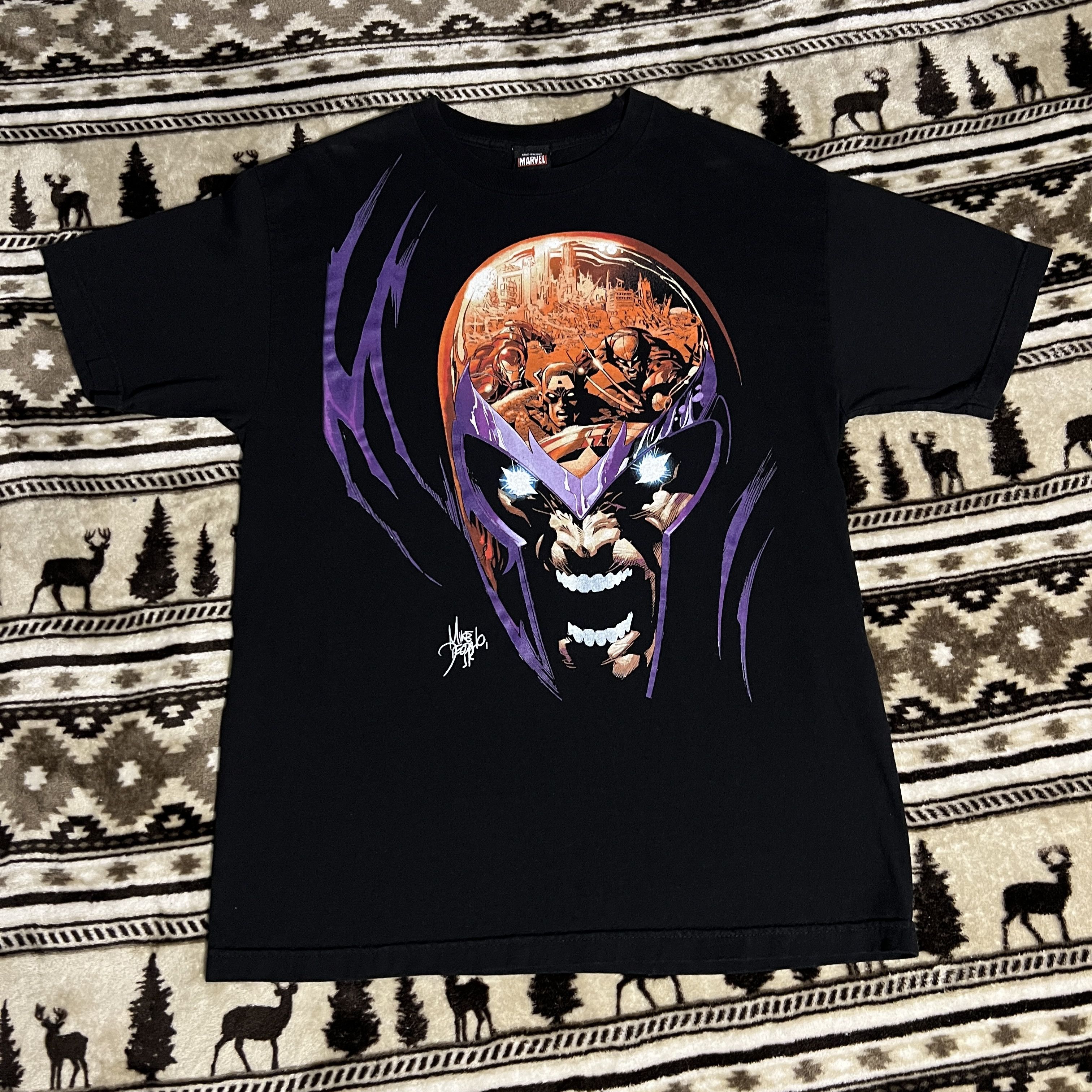 Mad Engine × Vintage Vintage Mad Engine Magneto Shirt Mens Large Marvel Xmen Size US L / EU 52-54 / 3 - 1 Thumbnail