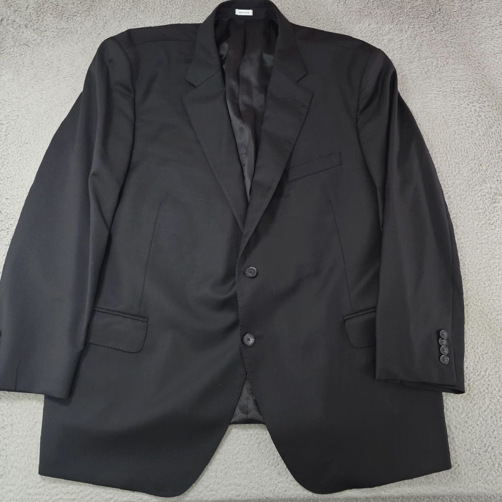 Peter Millar Peter Millar Blazer Mens 52R Black Wool Notch Lapel Two-Button Lined Size 52R - 2 Thumbnail