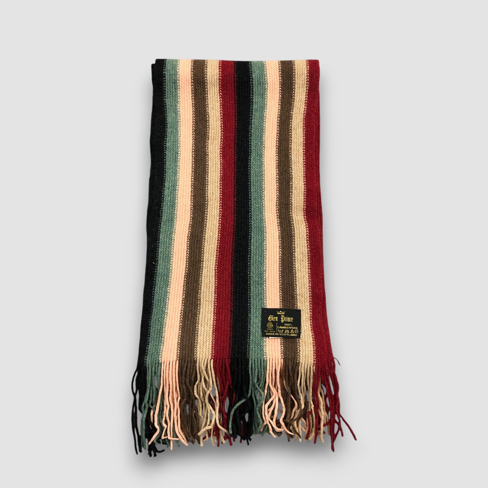 Japanese Brand Vintage Glen Prince Scarf Muffler Knit Wool Winter Scarves Size ONE SIZE - 2 Thumbnail