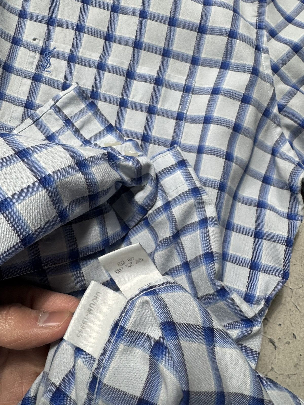 Yves Saint Laurent Yves Saint Laurent YSL Checked Short Sleeve Button Up Shirt Size US L / EU 52-54 / 3 - 9 Thumbnail