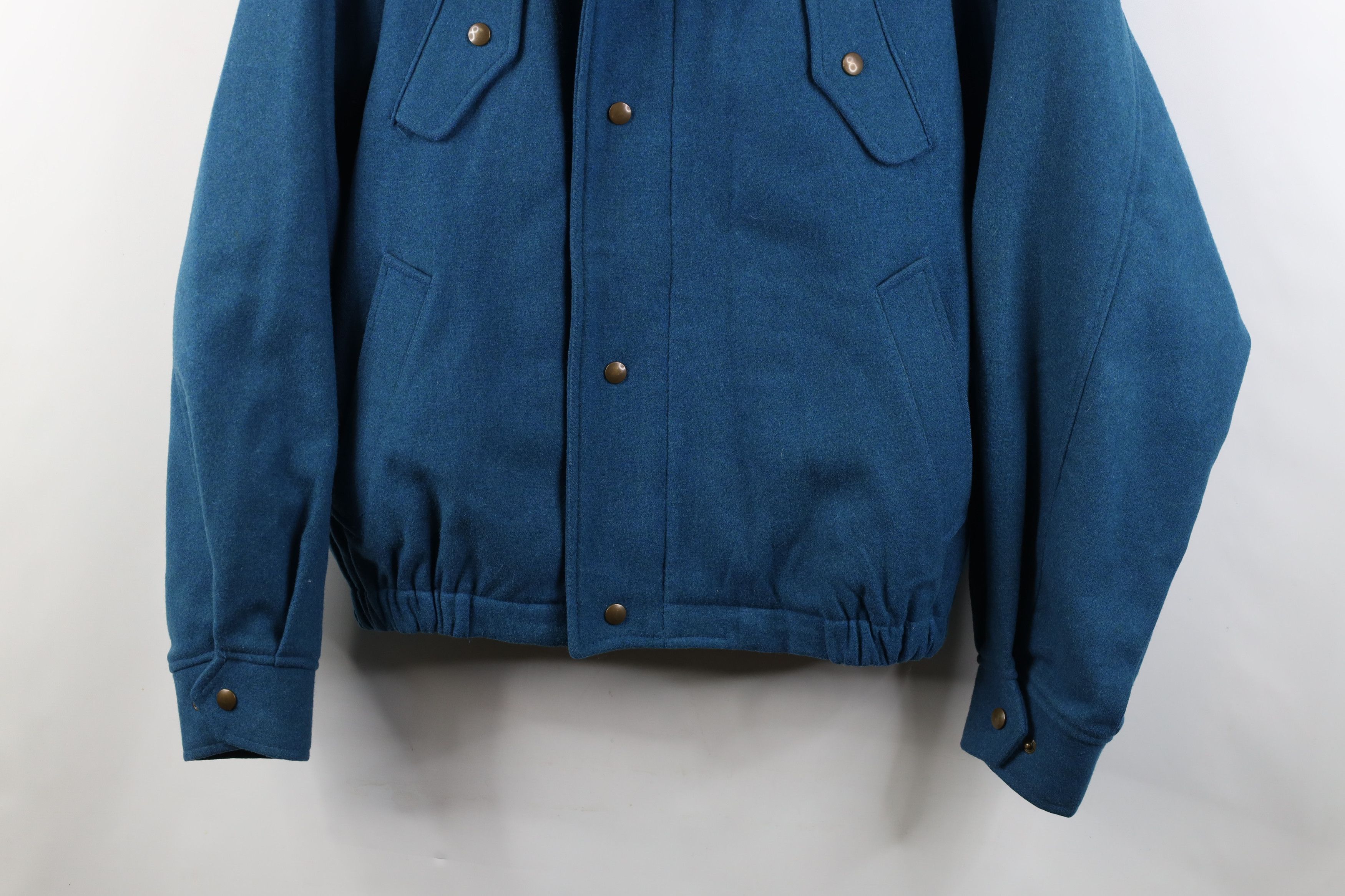 Pendleton Vintage 90s Pendleton Virgin Wool Bomber Jacket Blue USA Size US XL / EU 56 / 4 - 3 Thumbnail