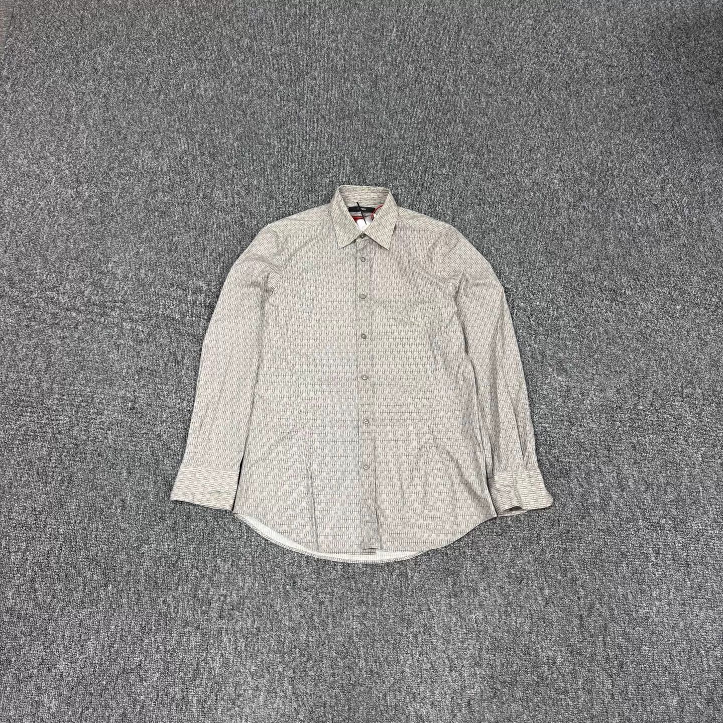 Ermenegildo Zegna Zegna Subtle All-Over Print LS Shirt M 99 New Size US M / EU 48-50 / 2 - 1 Thumbnail