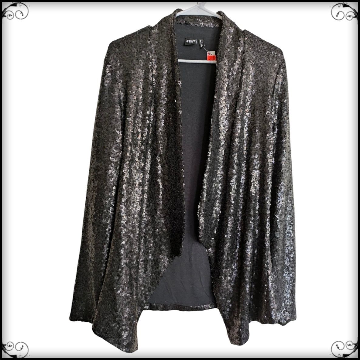 Ralph Lauren CRUEL DENIM Black Sequin Sweater Jacket Blazer Cardigan M Size M / US 6-8 / IT 42-44 - 1 Thumbnail
