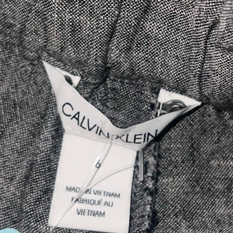 Calvin Klein Gray Pull on Elastic Shorts Linen Blend Casual Chic Summer Size 28" / US 6 / IT 42 - 3 Thumbnail