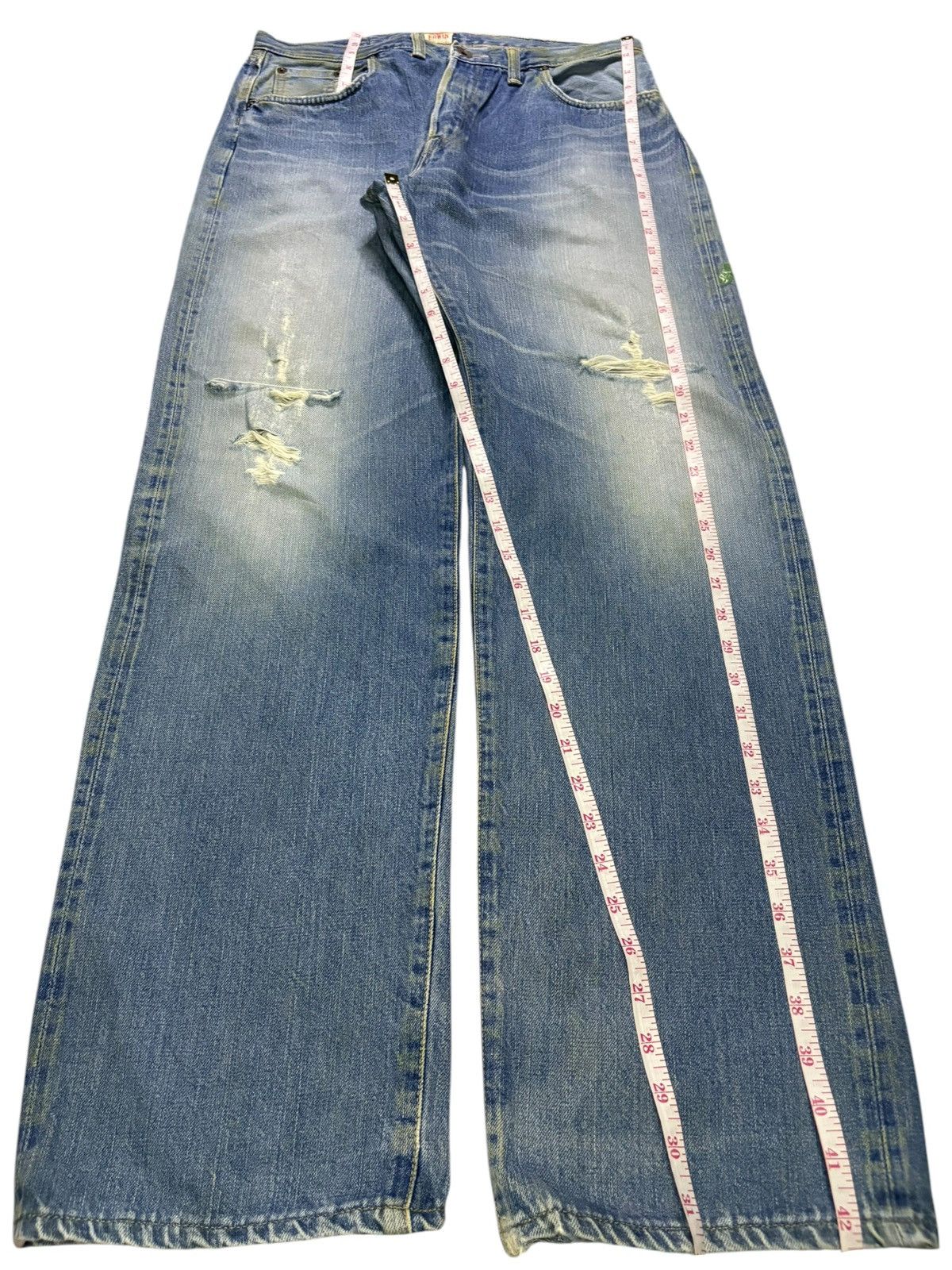 Edwin Vintage Edwin 505SXR Selvedge Distressed Baggy Jeans Size US 32 / EU 48 - 13 Thumbnail