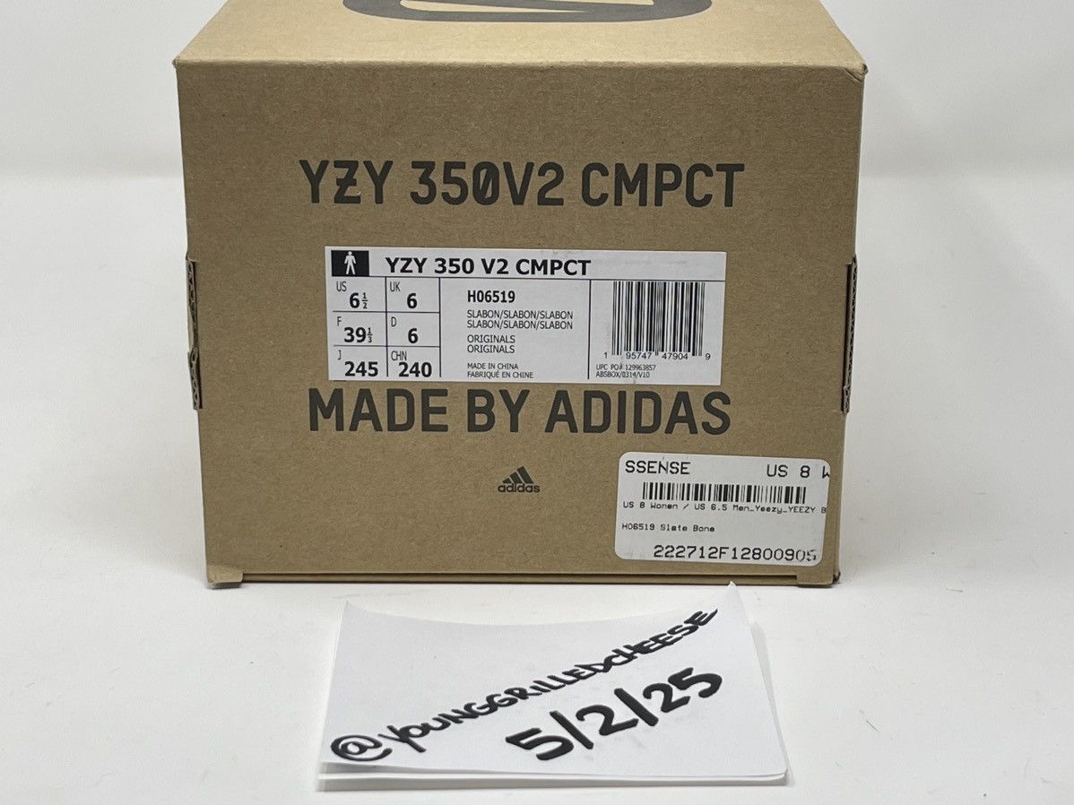 Adidas × Yeezy DEADSTOCK Yeezy 350 V2 CMPCT Slate Bone Size 6.5 Size US 6.5 / EU 39-40 - 1 Thumbnail