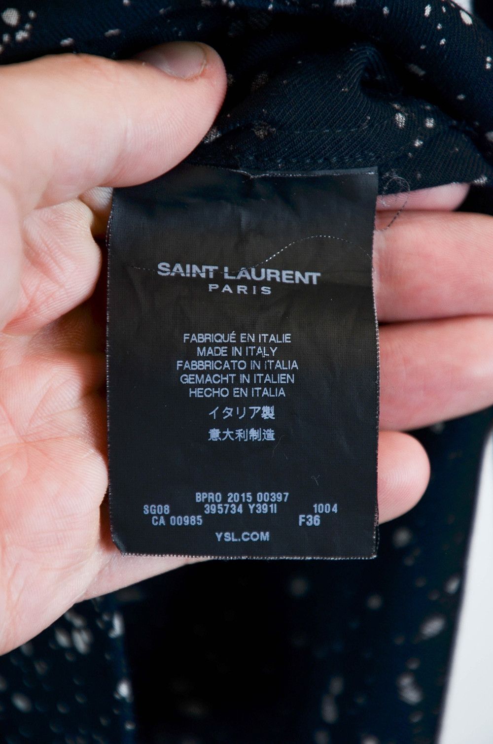 Saint Laurent Paris × Vintage SAINT LAURENT FW15 Paint Splatter Look Viscose Shirt - 36 Size XS / US 0-2 / IT 36-38 - 8 Thumbnail