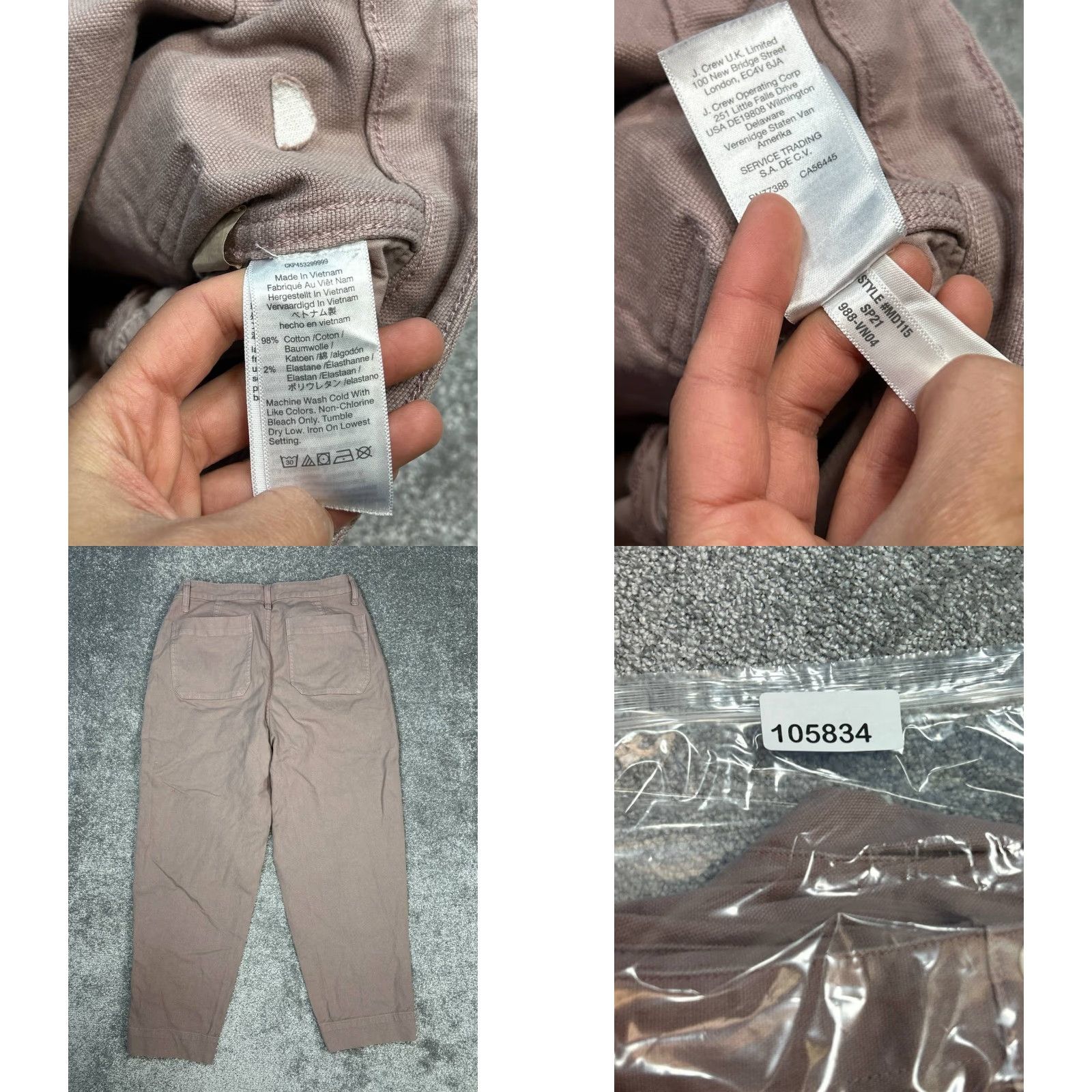 Madewell Madewell Pink Cotton Stretch High Rise Tapered Leg Slim Emmett Pants Womens 32 Size 24" / US 00 / IT 34 - 9 Thumbnail
