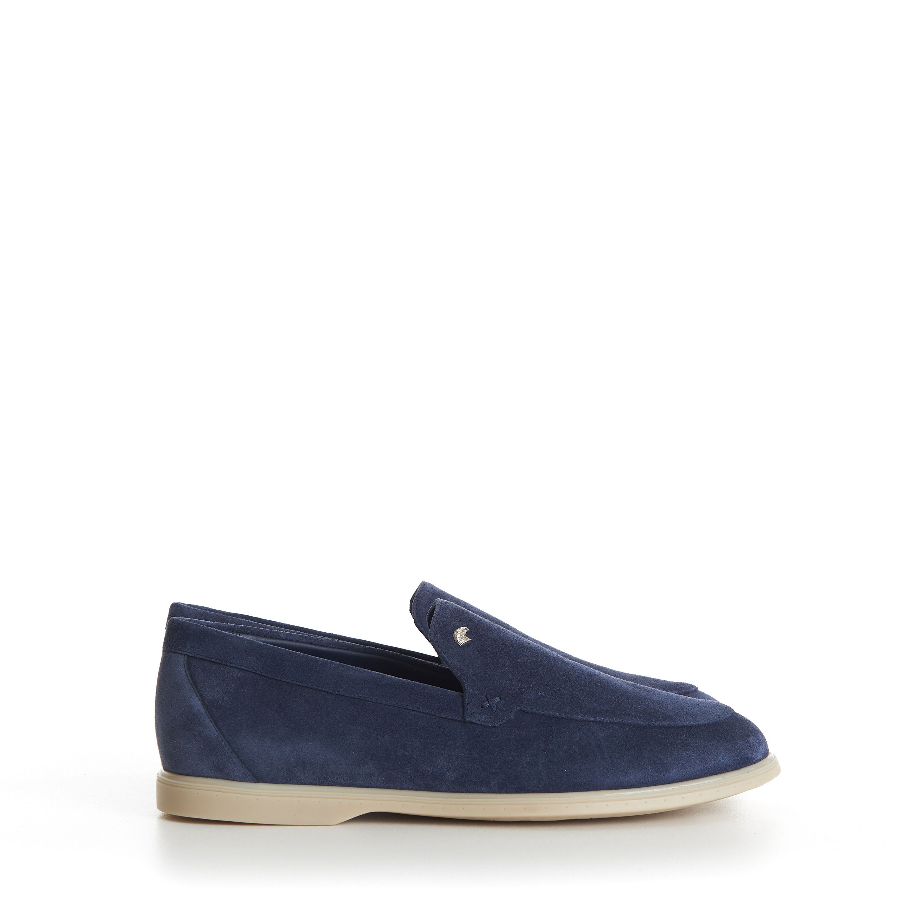 Stefano Ricci Blue Suede Slip-On Loafer - Eagle Head Application Size US 7.5 / EU 40-41 - 2 Thumbnail
