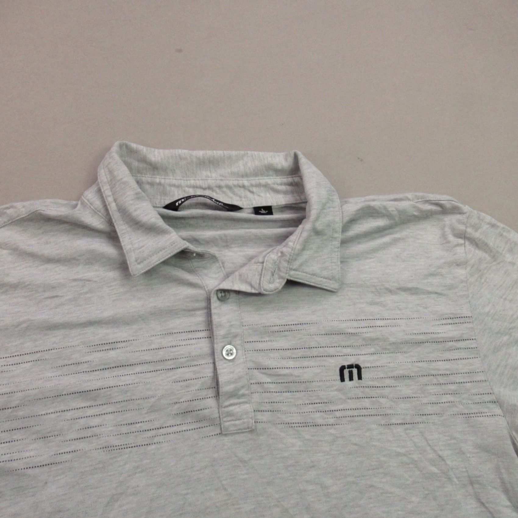 TravisMathew Travis Mathew Polo Shirt Mens Large Polo Gray Striped Short Sleeve Lightweight Golf Shirt Size US L / EU 52-54 / 3 - 2 Thumbnail