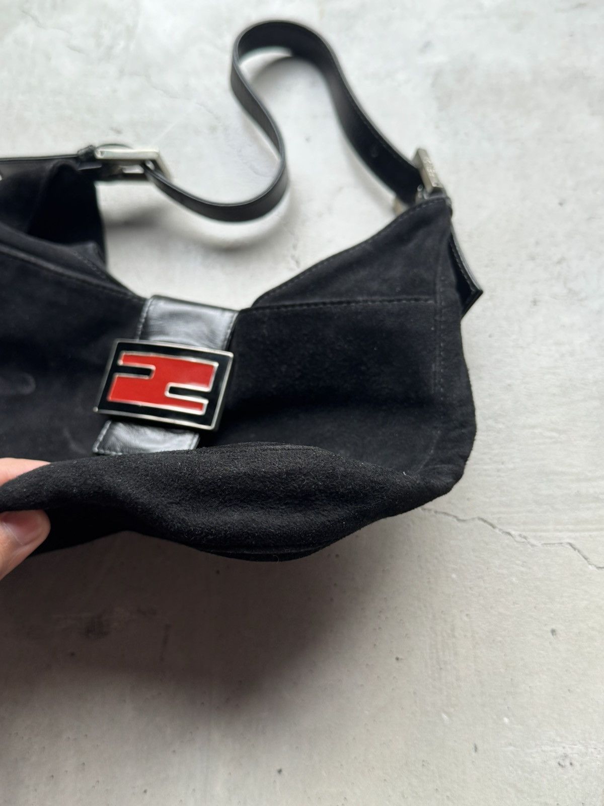 Fendi Fendi FF Buckle Suede Handbag Size ONE SIZE - 11 Thumbnail