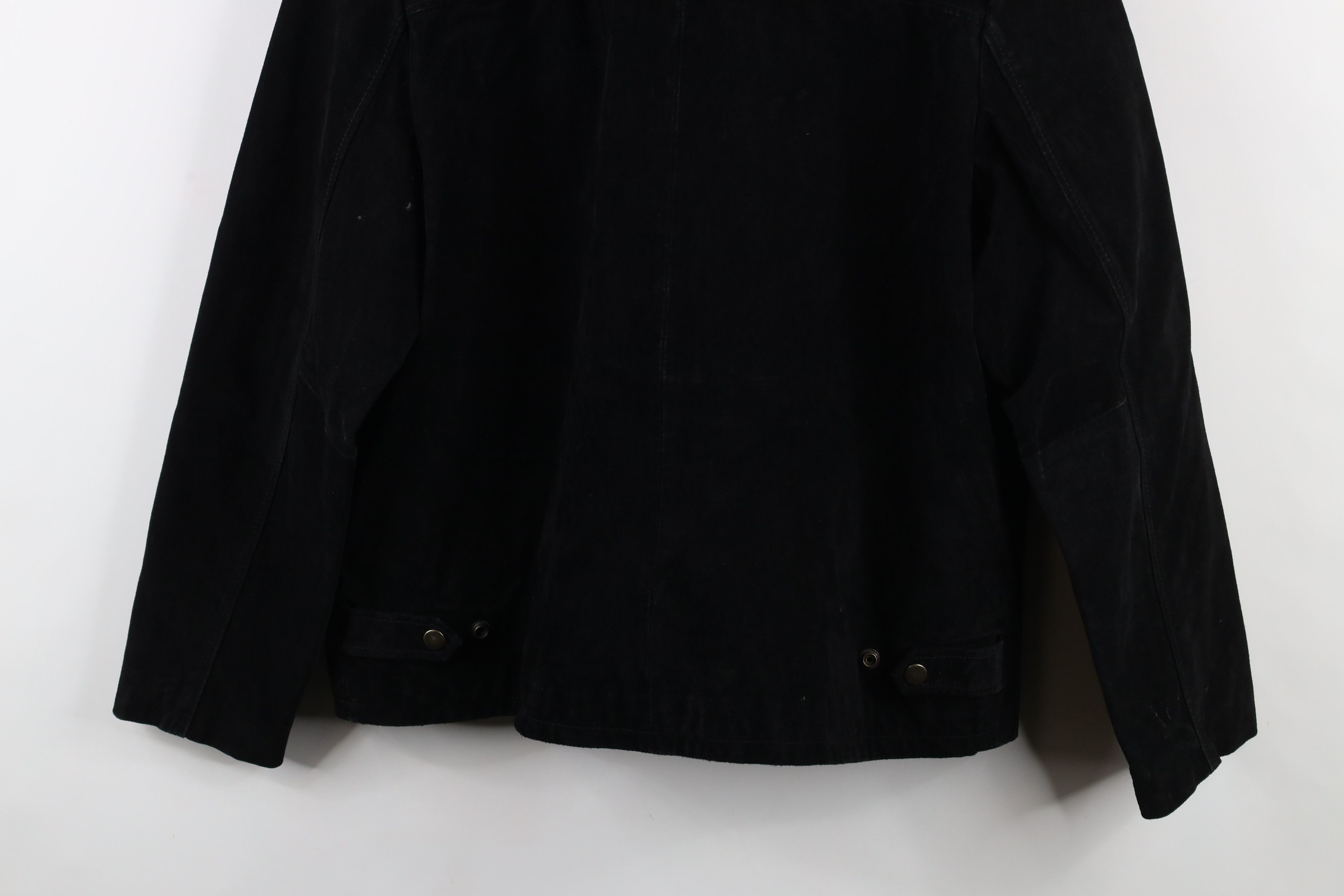 Vintage Vintage 90s Streetwear Quilted Suede Leather Jacket Black Size L / US 10 / IT 46 - 15 Thumbnail