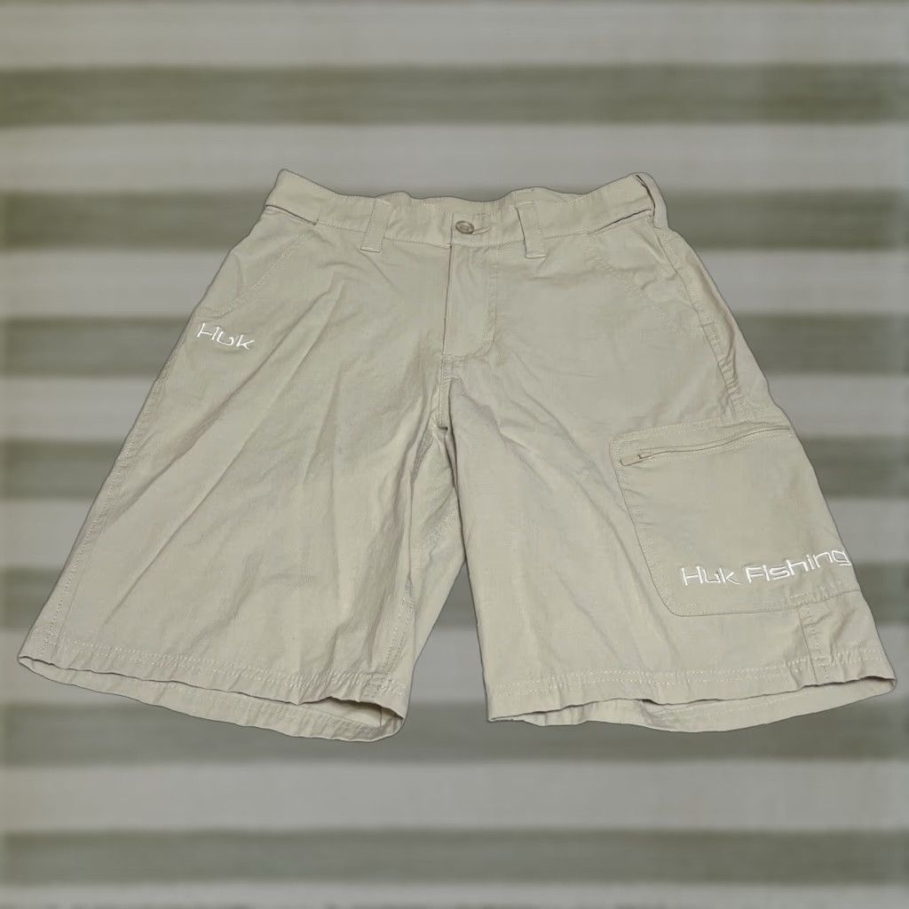 Vintage HUK Shorts Mens Size S Performance Fishing Cargo Beige 10" Inseam Size US 29 - 1 Thumbnail