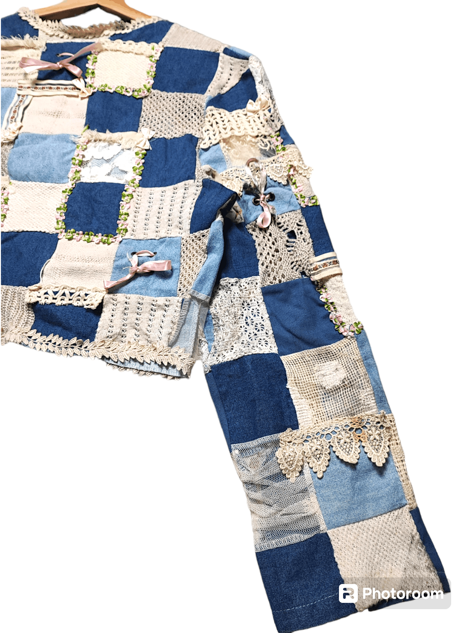 Le Grande Bleu (L.G.B.) Crop Top Patch Work By Rick Harold Size S / US 4 / IT 40 - 13 Thumbnail