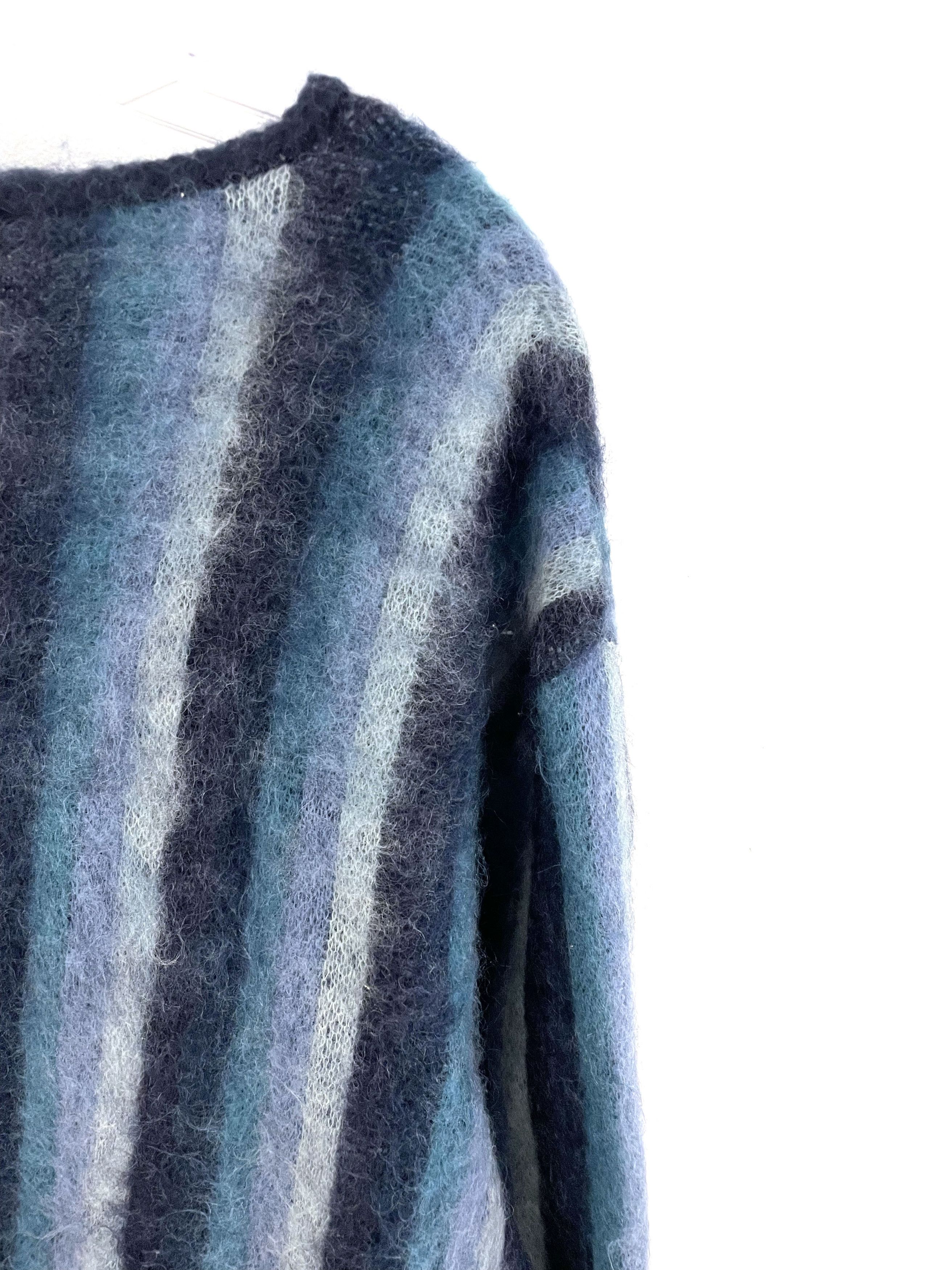 Needles Beams Striped Mohair Cardigan Size US L / EU 52-54 / 3 - 7 Thumbnail