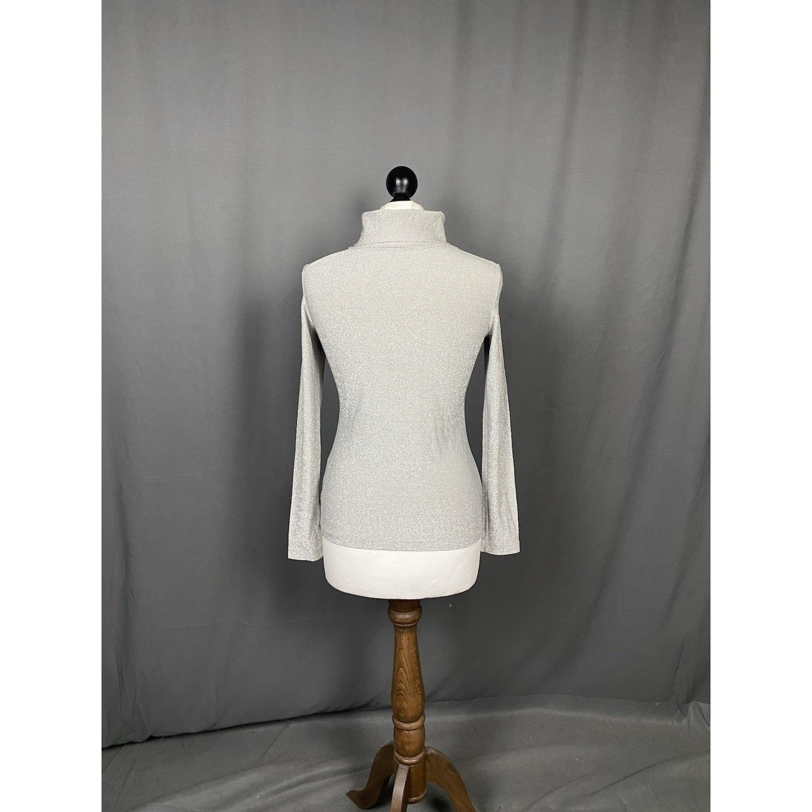 Versus Versace Versus Versace Vintage Women's Gray Lurex Turtleneck Sweater Size S / US 4 / IT 40 - 6 Thumbnail