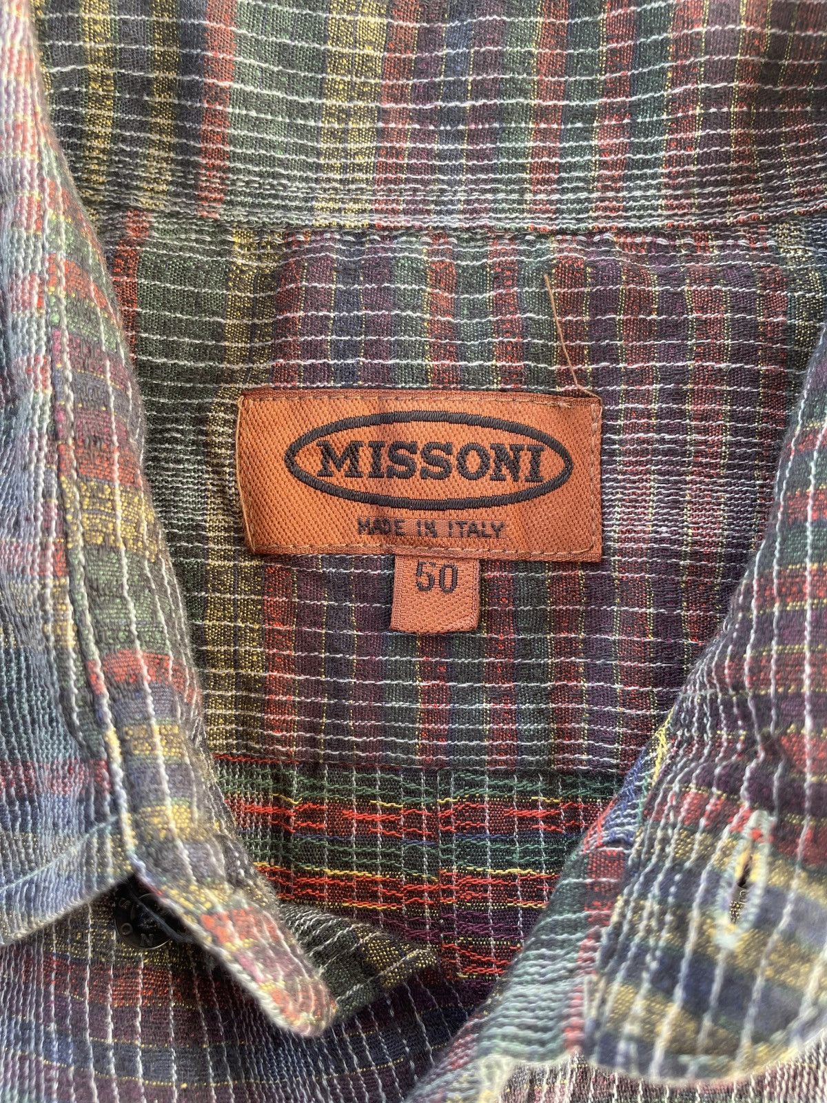 Missoni Vintage Italian Designer Missoni Long Sleeve Button Up Shirt Size US L / EU 52-54 / 3 - 4 Thumbnail