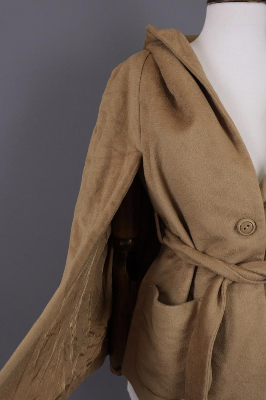 Designer Max Mara Beige Wool Knit Belted Coat Jacket USA 6 / GB 8 Size M / US 6-8 / IT 42-44 - 5 Thumbnail