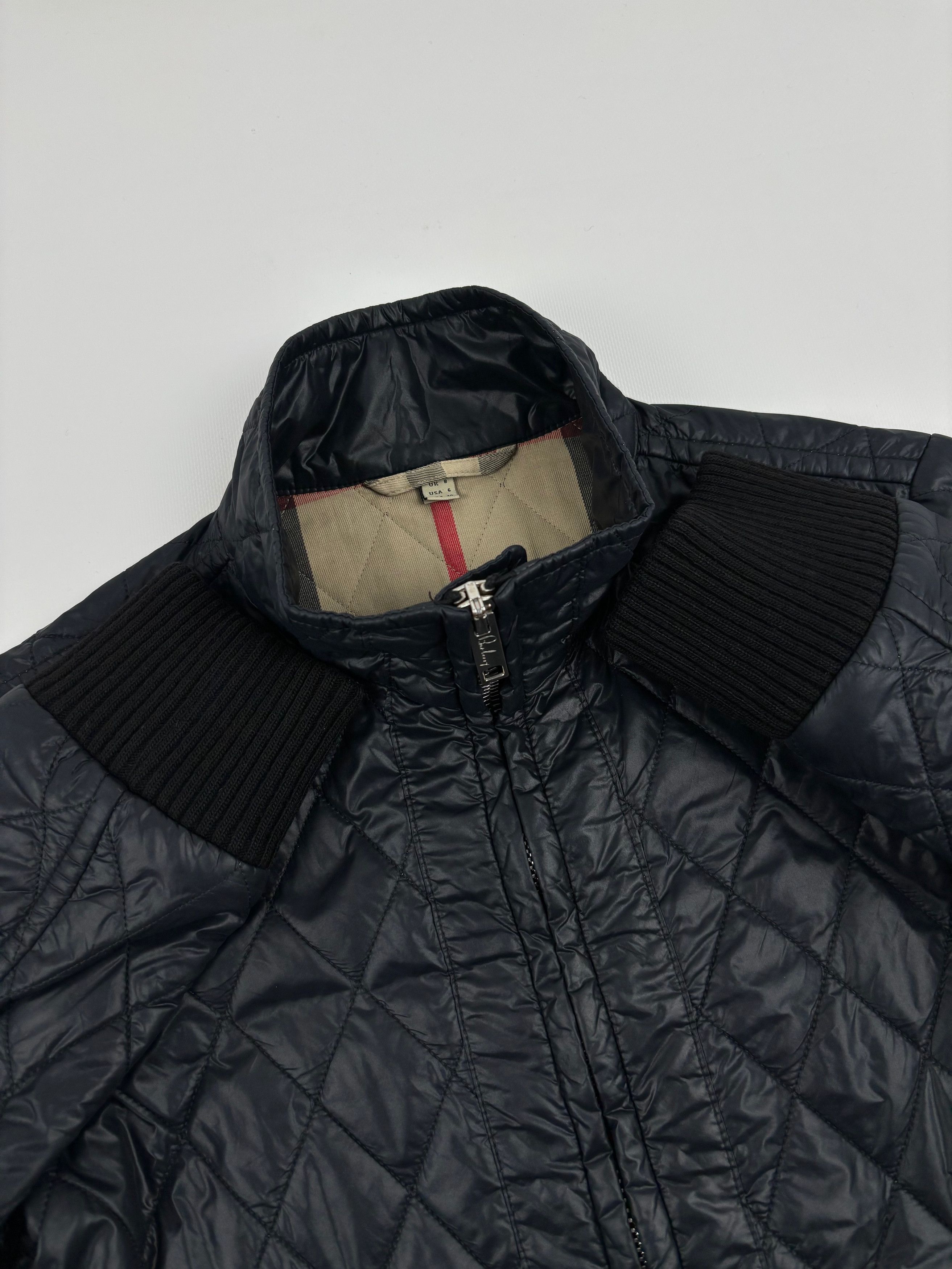 Burberry London Nova Check Biker Ribbed Cuffs Quilted Jacket Full-Zip Bomber Size M / US 6-8 / IT 42-44 - 17 Thumbnail