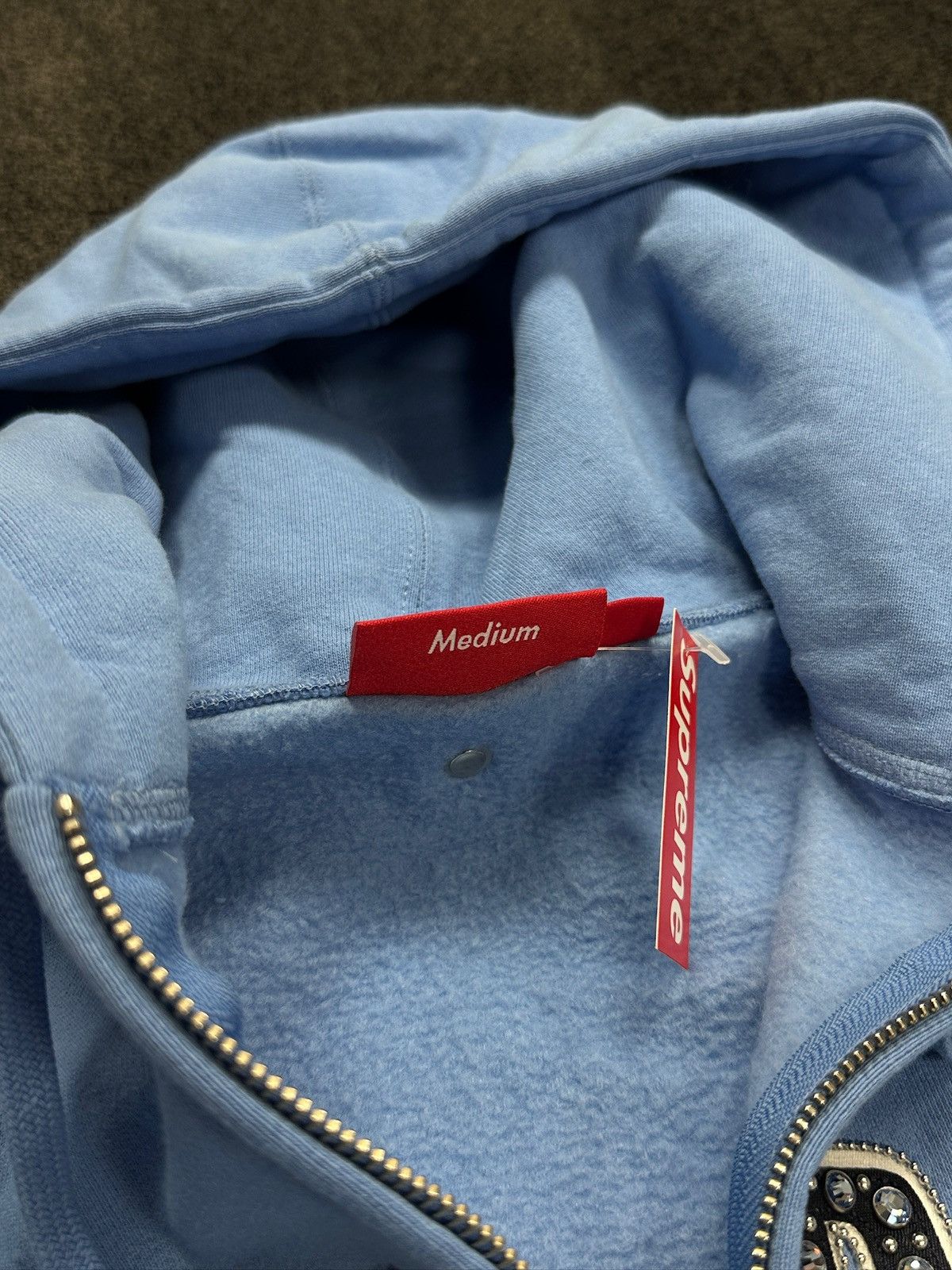 B.B. Simon × Supreme Supreme b.b. Simon Studded Zip Up Hoodie Baby Blue Size US M / EU 48-50 / 2 - 5 Thumbnail
