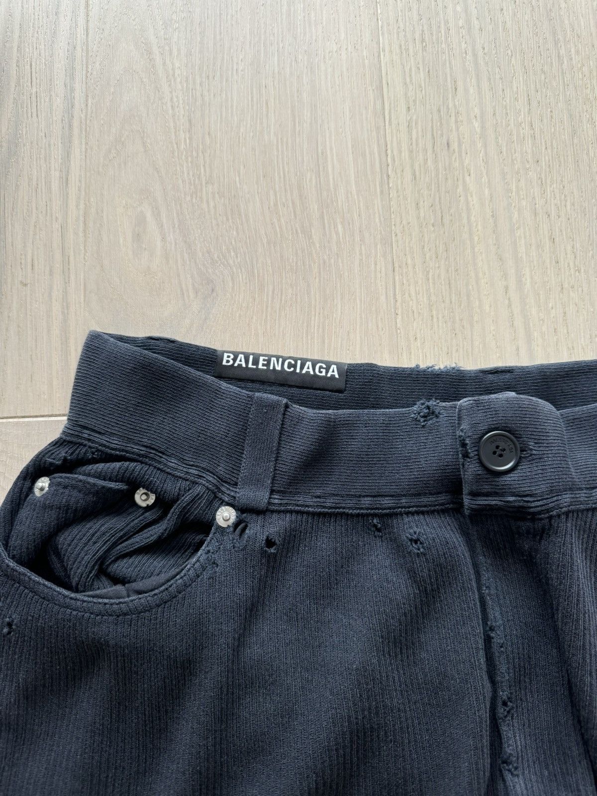 Balenciaga Balenciaga Bleached Cotton Rib Knit Pants Size US 34 / EU 50 - 6 Thumbnail