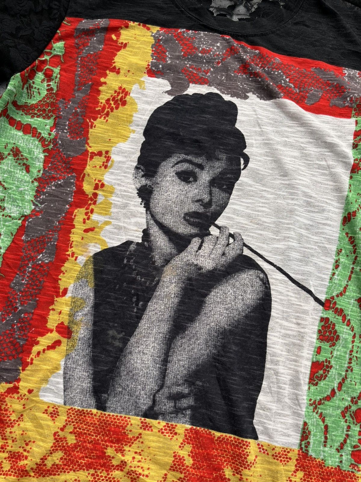 Yasuyuki Ishii LONDON EYE ART AUDREY HEPBURN TEE PUNK LGB Y2K GOHTIC Size US M / EU 48-50 / 2 - 2 Thumbnail