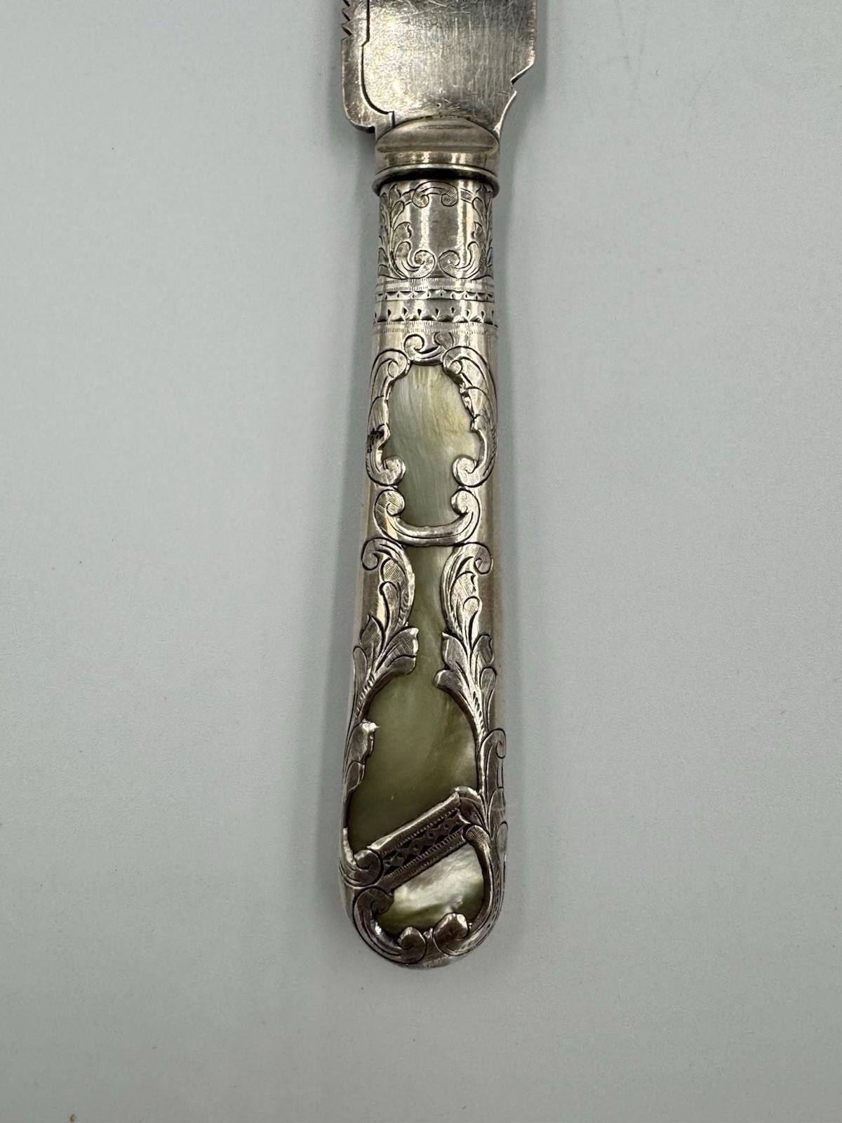 Other Victorian Mother of Pearl Fruit Cake Bread Knife Sterling Si Size ONE SIZE - 9 Thumbnail