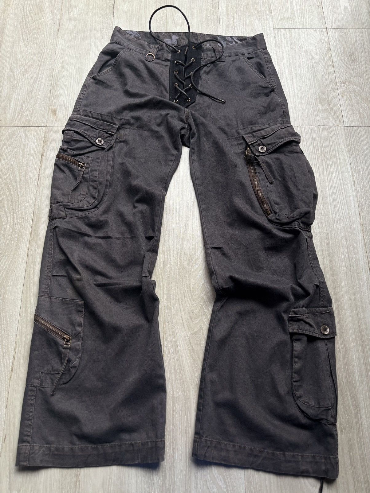 Japanese Brand VERTGARMENTS lace up baggy cargo pants Size US 32 / EU 48 - 1 Thumbnail