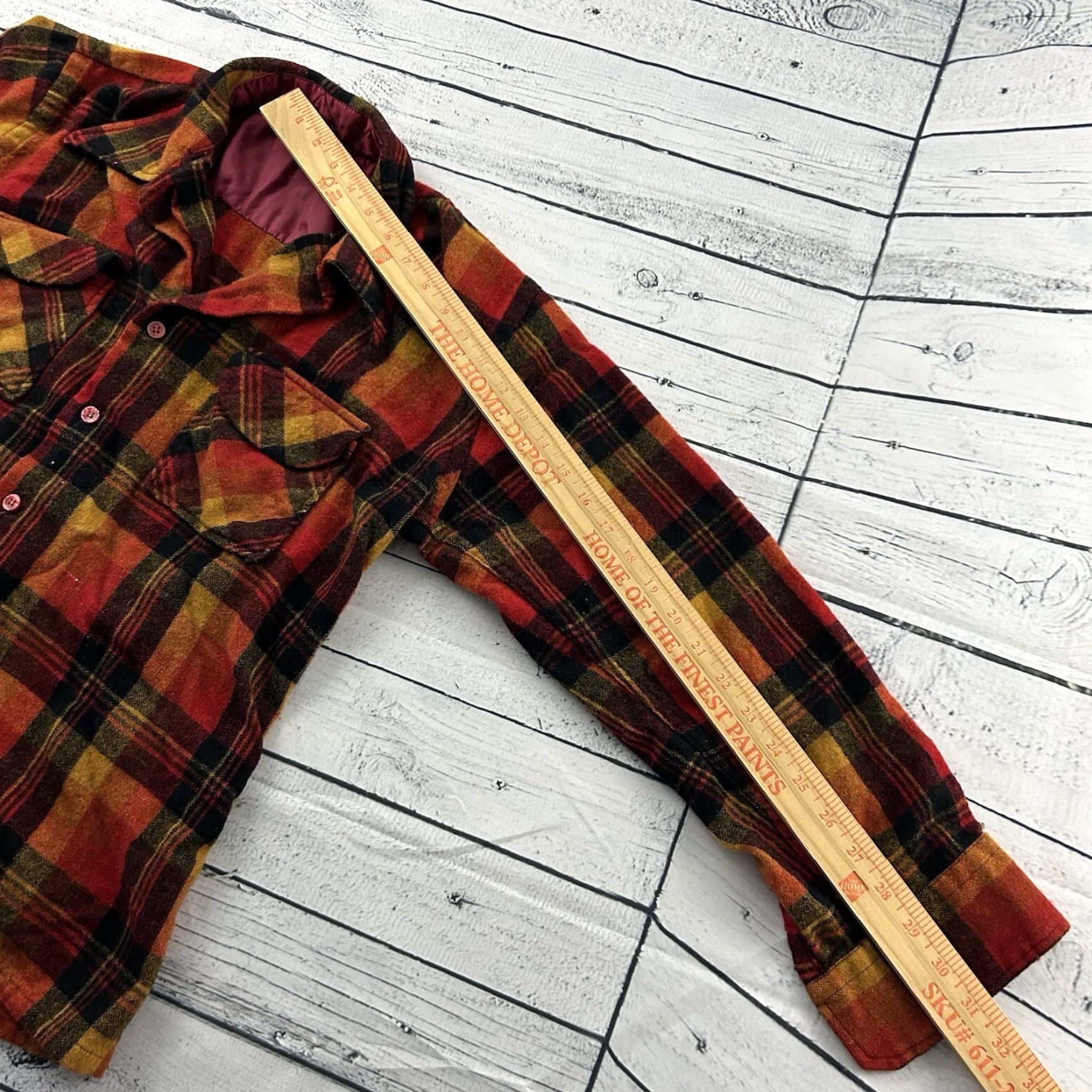 Vintage VINTAGE Tahoe Wood Shirt Men M Long Sleeve Plaid Red Button-Up Front Wool Nylon Front Red M Men's Shirt Size US M / EU 48-50 / 2 - 6 Thumbnail