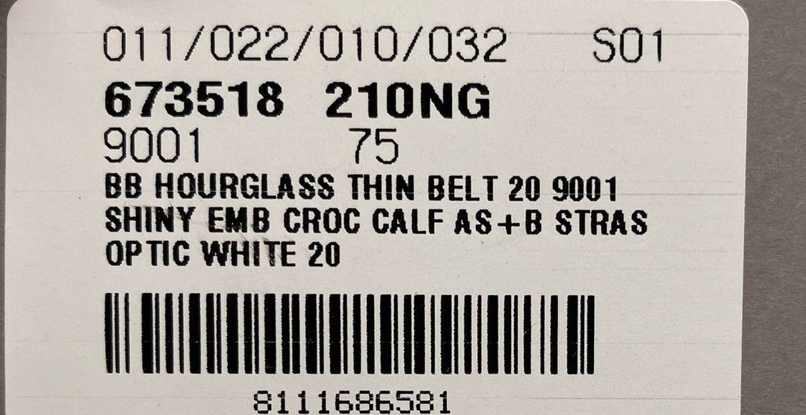 Balenciaga o1s1rm1024 Size: 75 / BB Hourglass Thin Belt in Optic White Size ONE SIZE - 4 Thumbnail