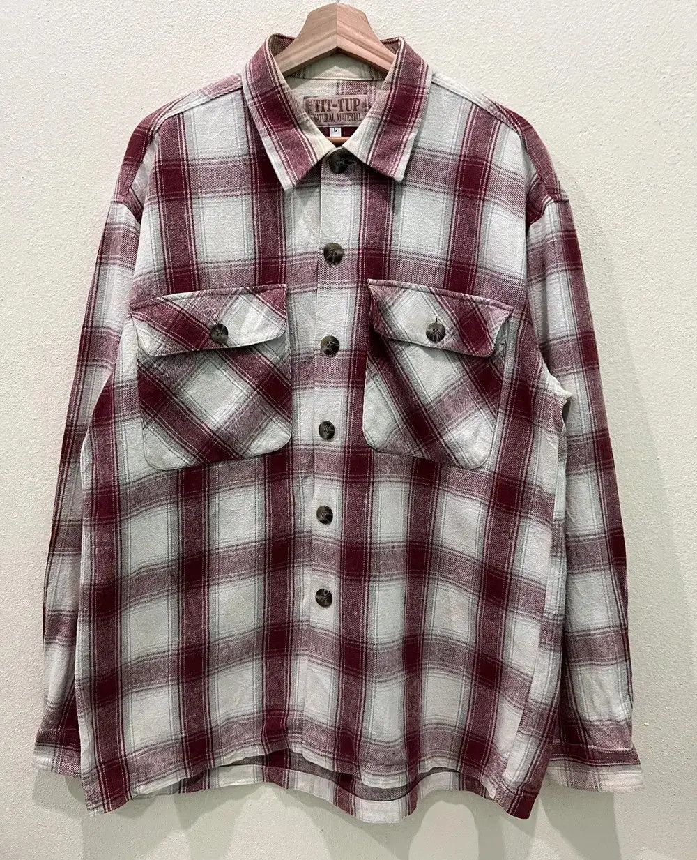 Vintage Japanese Brand Tit-Tup Plaid Tartan Flannel Shirt Size US XL / EU 56 / 4 - 2 Thumbnail