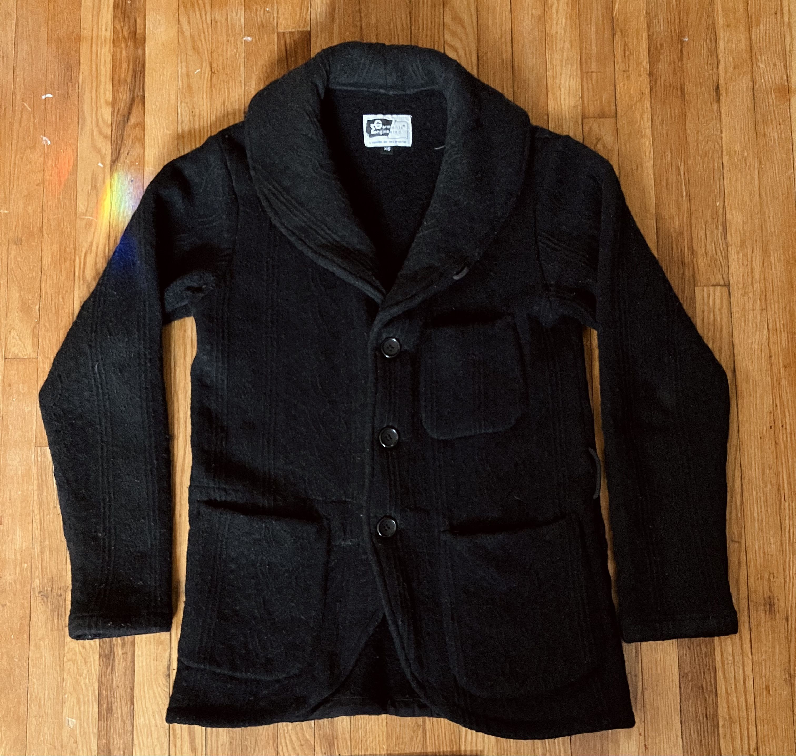 Engineered Garments ENGINEERED GARMENTS Men's XS Black Wool Shawl Sweater Jacket Size US XS / EU 42 / 0 - 1 Thumbnail