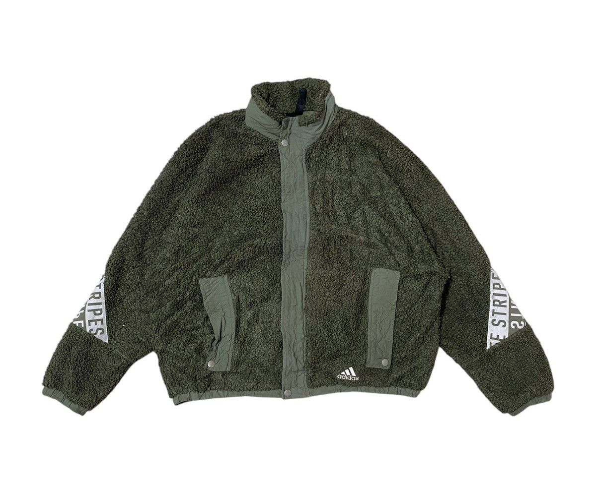 Adidas Adidas Fleece Sherpa Baggy Zipper Jacket Size US M / EU 48-50 / 2 - 1 Thumbnail