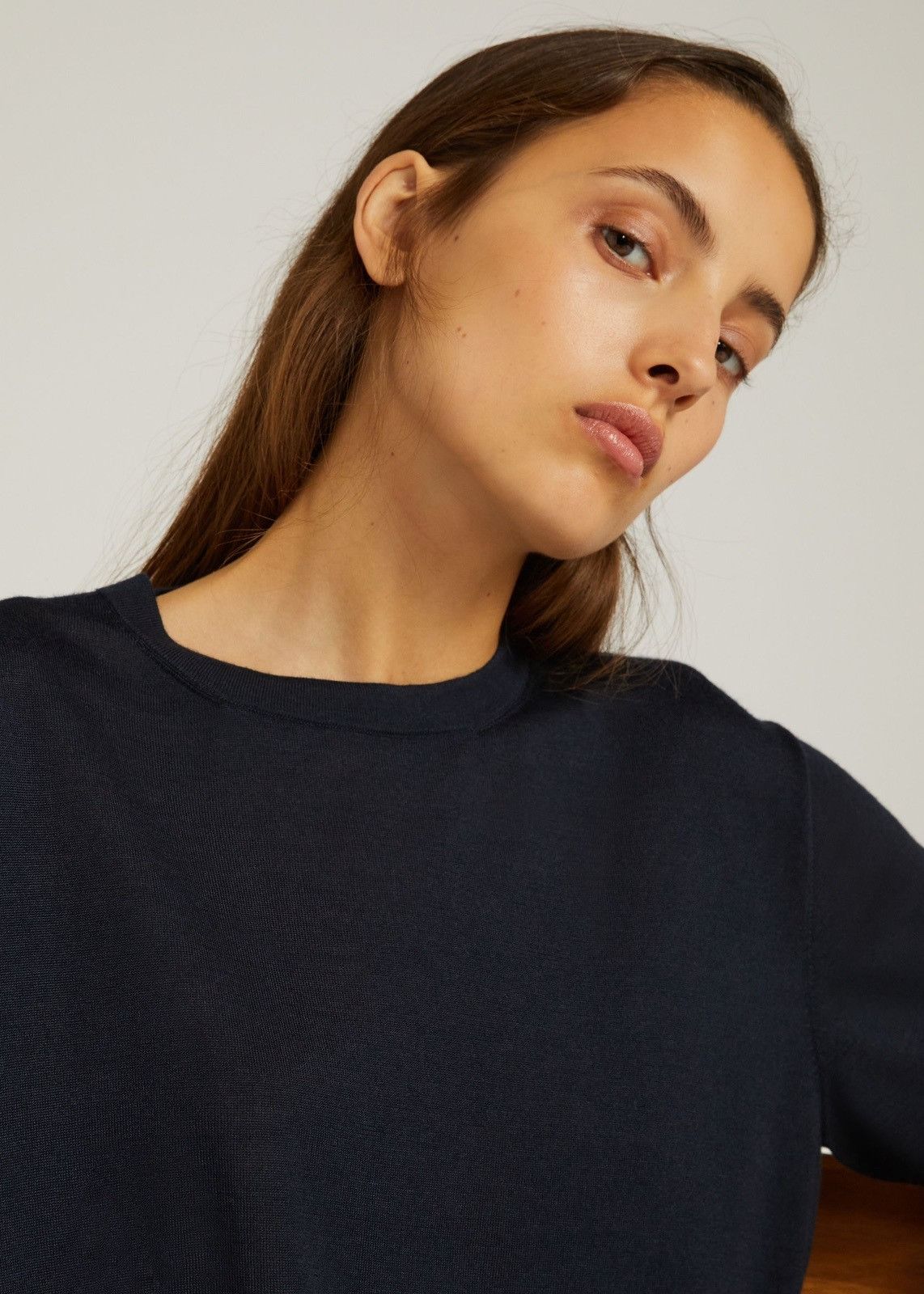 Loro Piana o1srvl11e0825 FAM7851 Val Dorcia Crewneck T-Shirt Navy Blue Size XS / US 0-2 / IT 36-38 - 6 Thumbnail